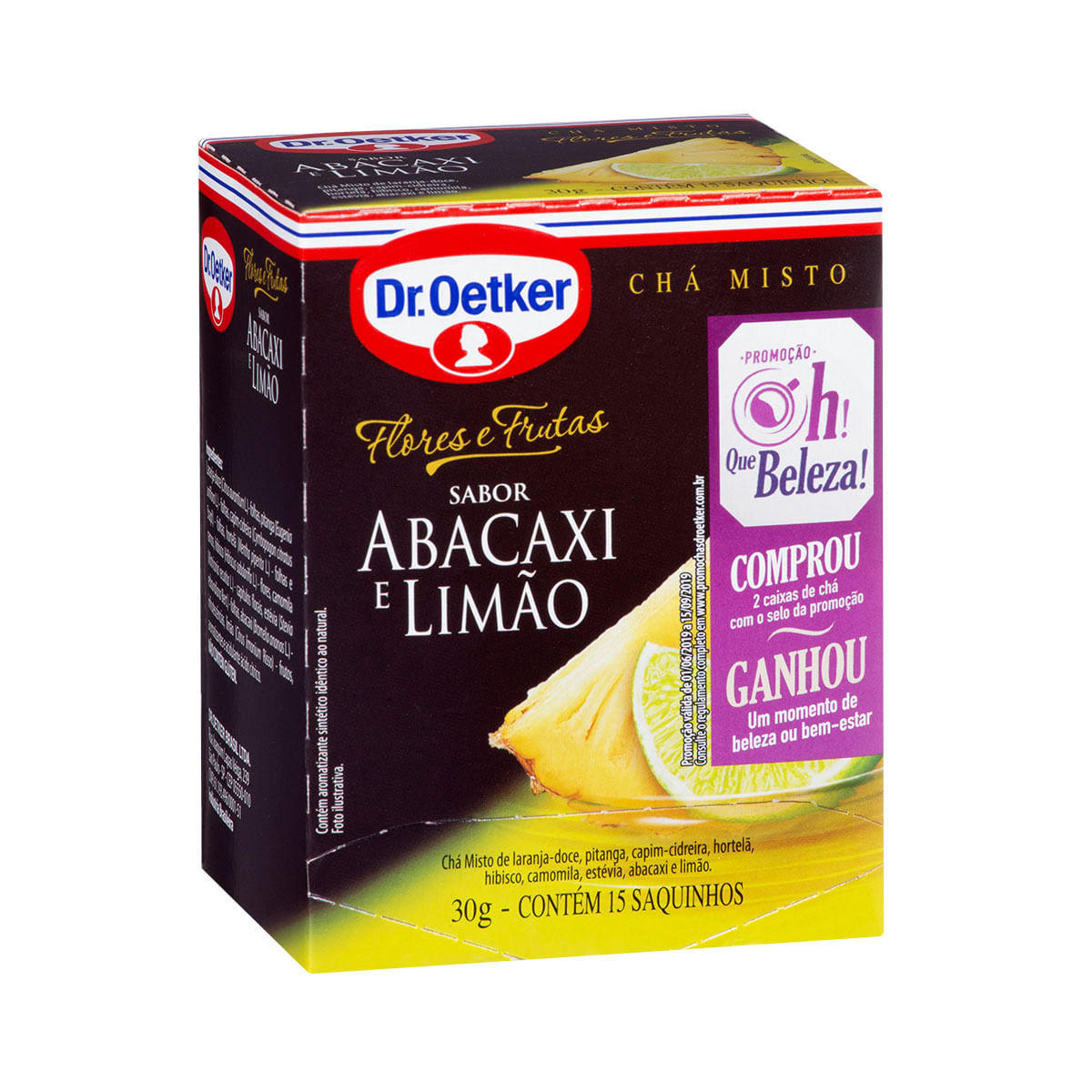 Chá Misto Sabor Abacaxi com Limão Dr. Oetker 15 Sachês 30g