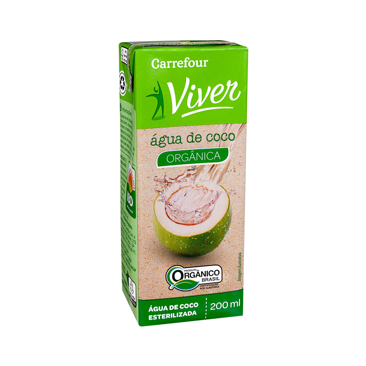 Água de Coco Orgânica Carrefour Viver 200ml