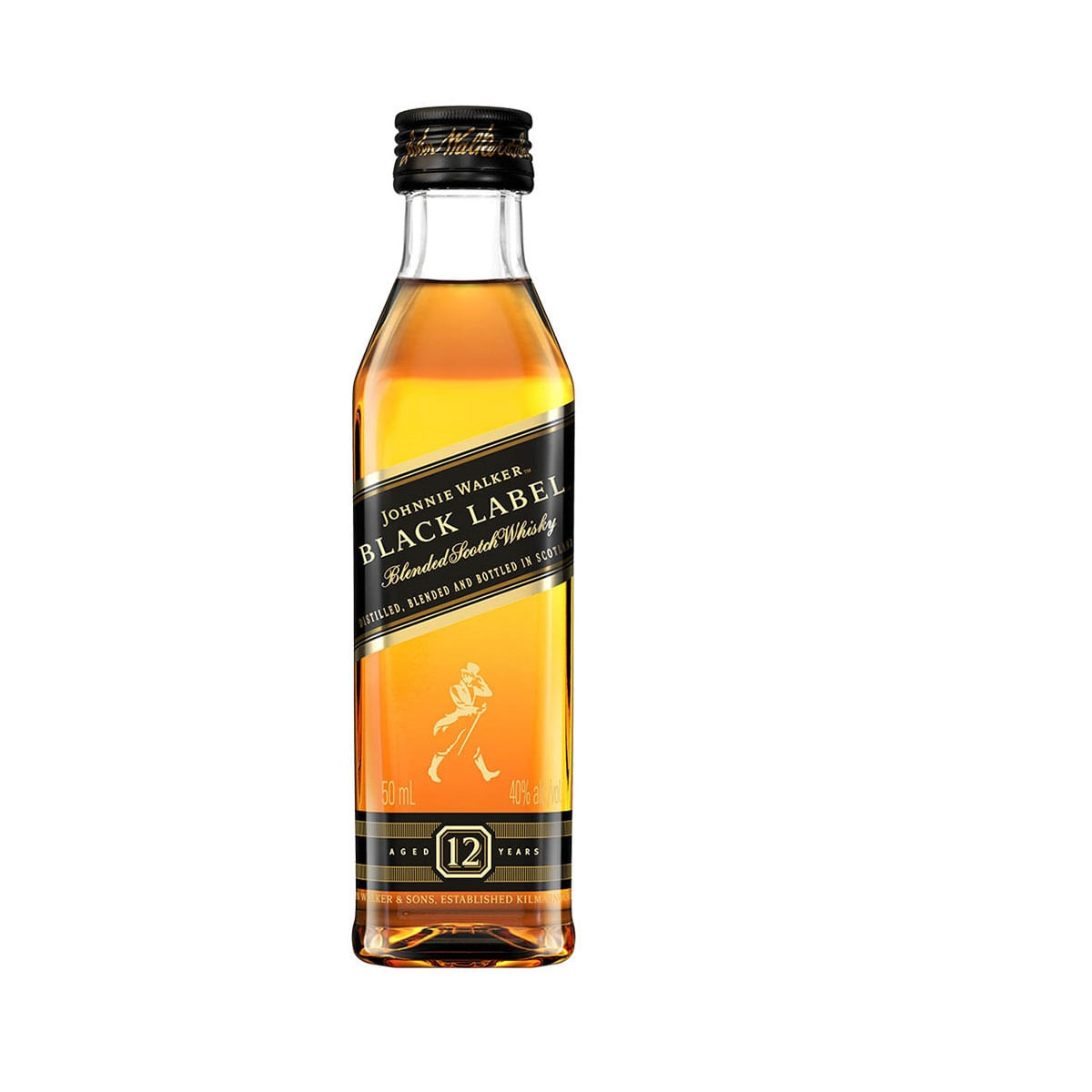 Whisky Johnnie Walker Black Label Escocês 12 Anos 50 ml