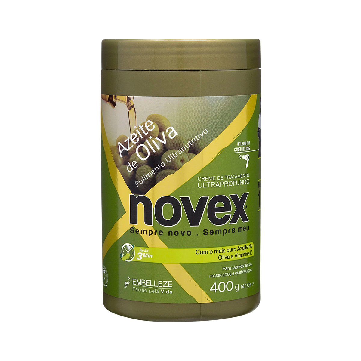 Creme de Azeite de Oliva Para Cabelos Fracos Novex 400g