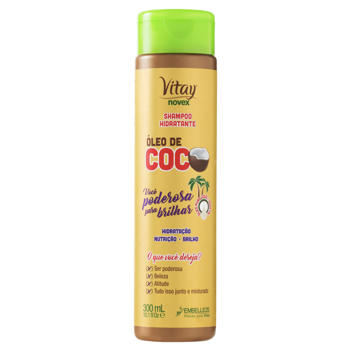 Shampoo Hidratante Vitay Novex Óleo de Coco 300 ml