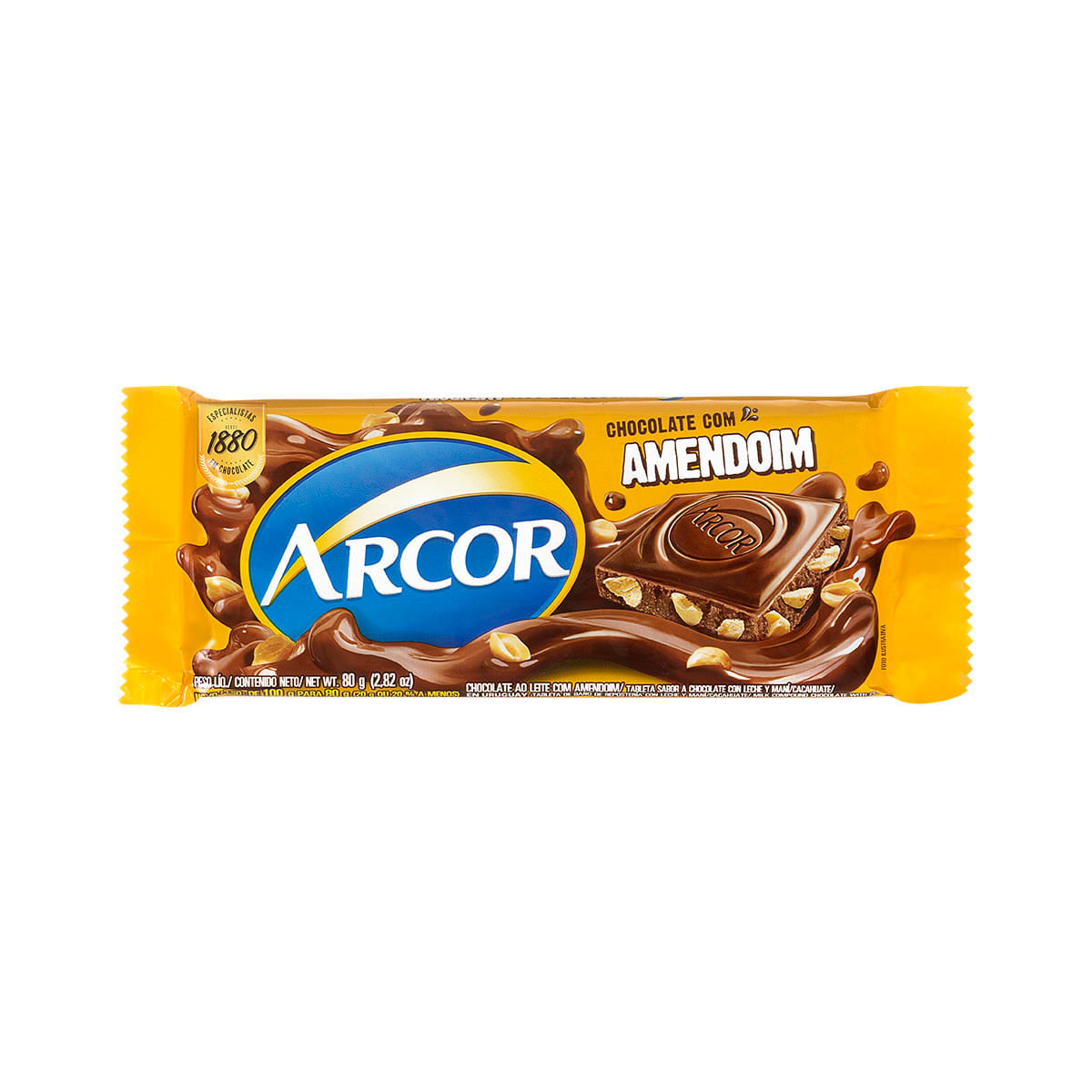 Chocolate ao Leite com Amendoim Arcor 80g