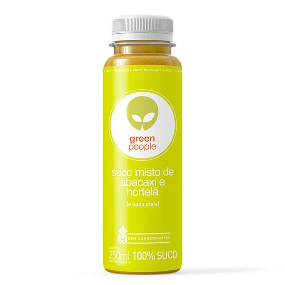 Suco de Abacaxi com Hortelã Natural Greenpeople Garrafa 250 ml