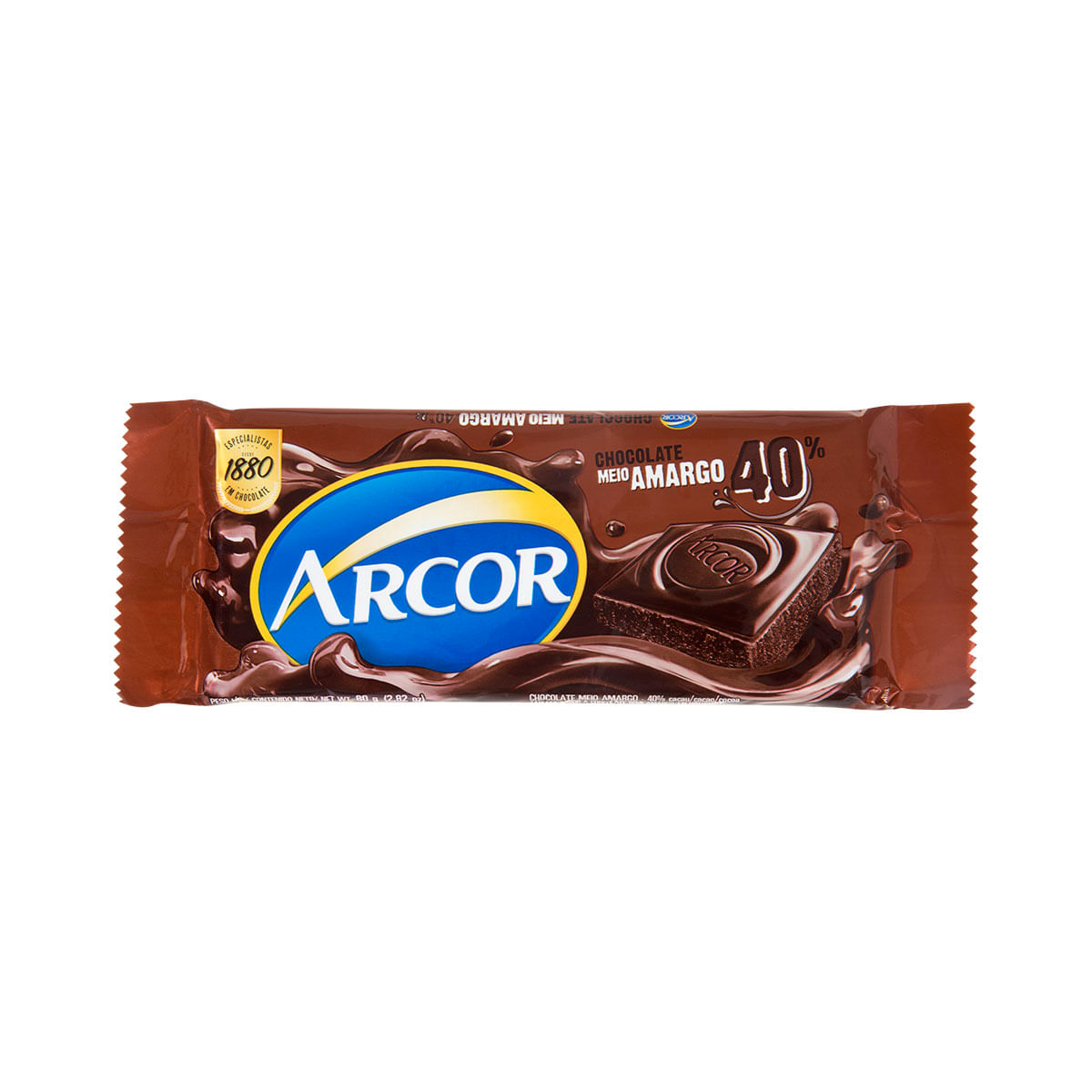 Chocolate Meio Amargo 40% Cacau Arcor 80g