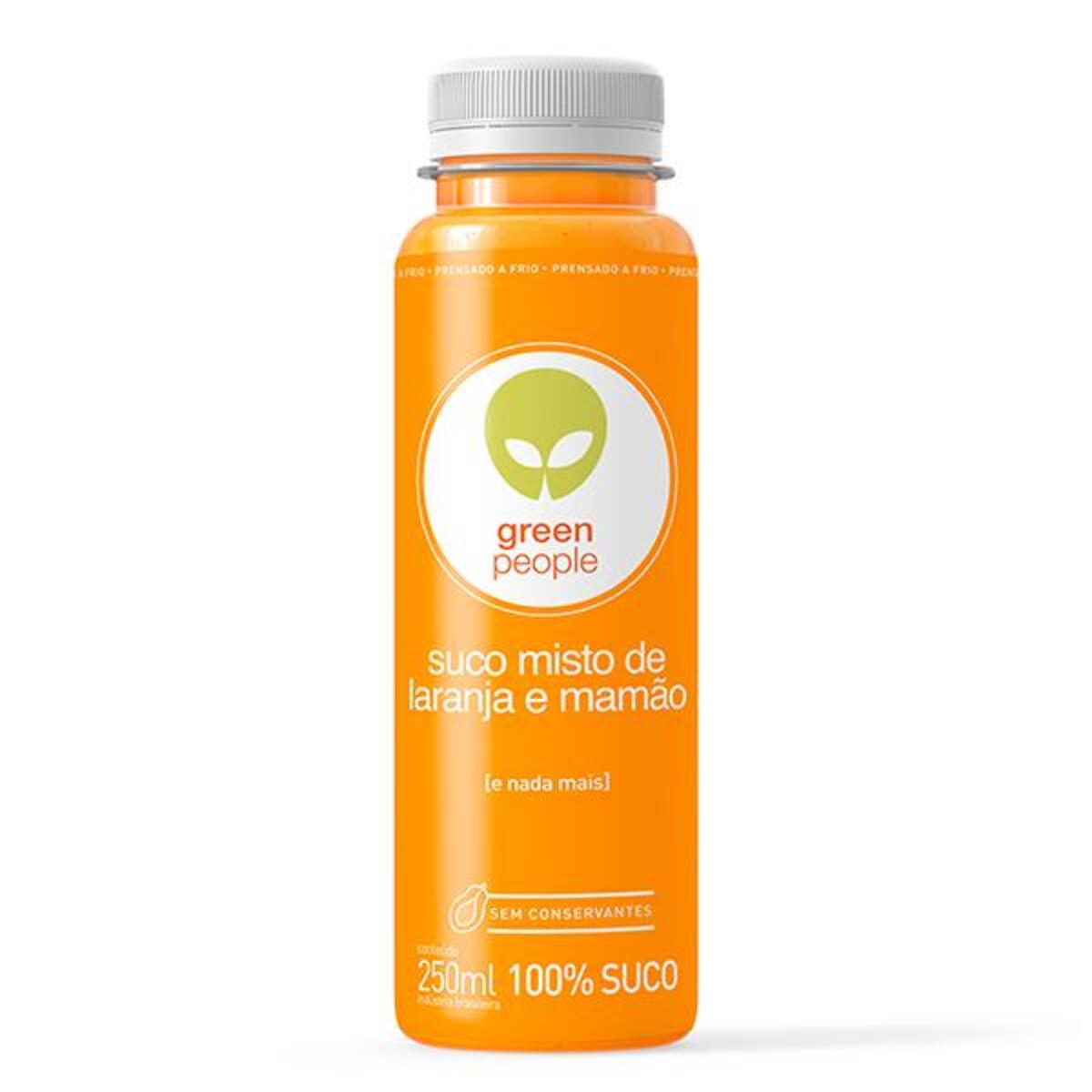 Suco de Mamão e Laranja Natural Greenpeople Garrafa 250 ml