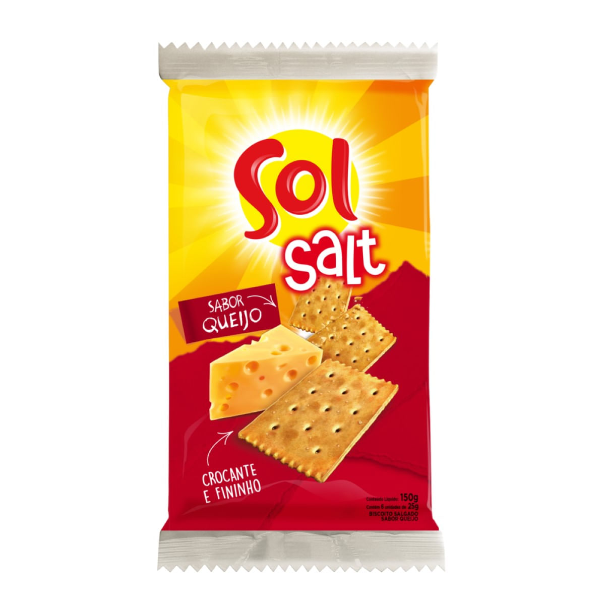 Biscoito Salgado Queijo Sol Salt 150 g