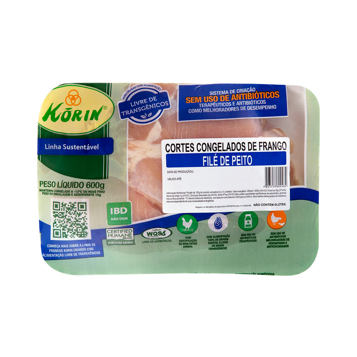 Cortes Congelados de Frango Korin 600g