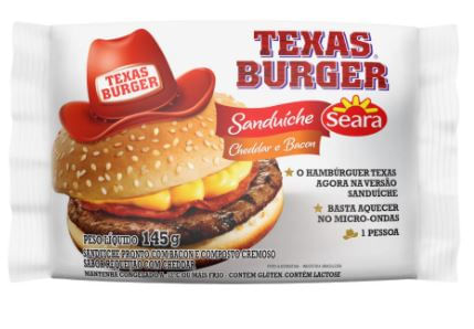 Sanduíche Texas Burguer Cheddar e Bacon 145 g