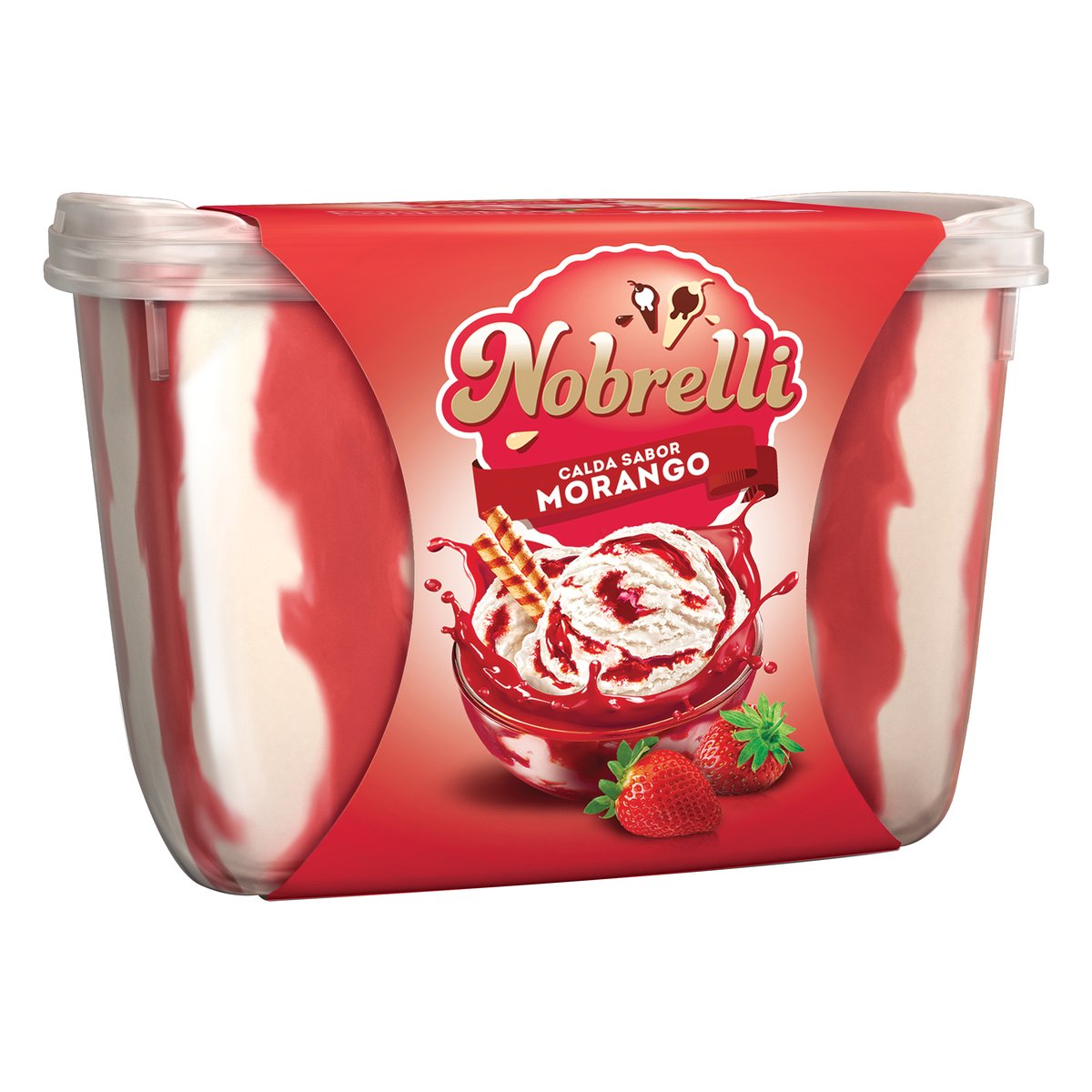 Sorvete Calda Morango Nobrelli Pote 2L