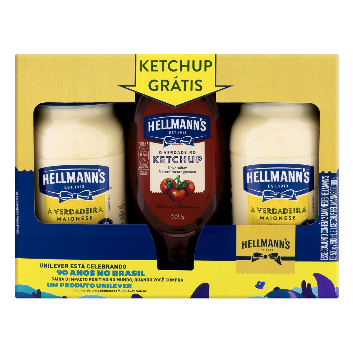 Kit Hellmann&apos;s 2 Maioneses 500g + 1 Ketchup 380g