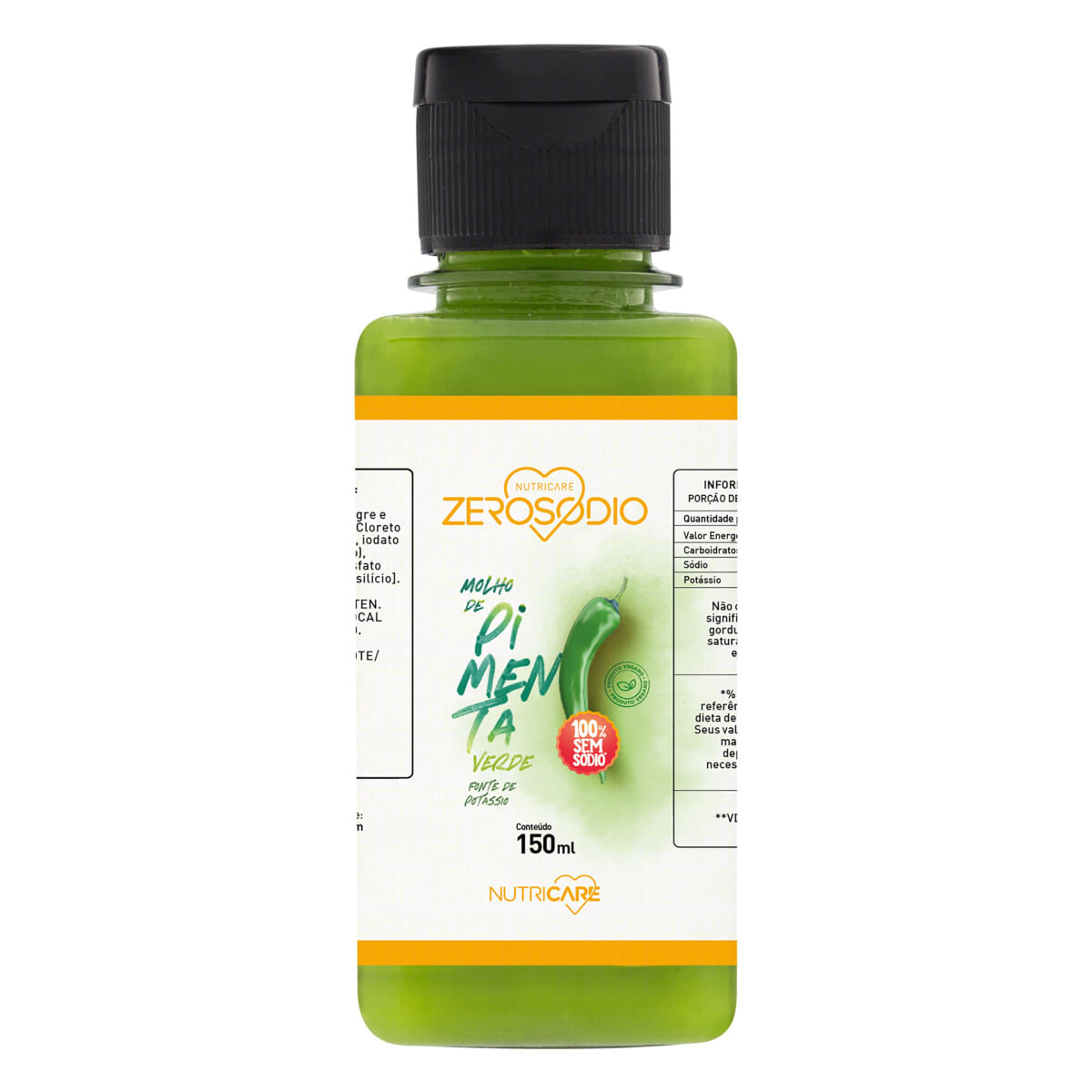 Molho de Pimenta-Verde Zero Sódio Frasco 150 ml