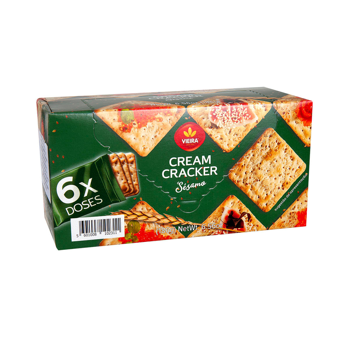 Biscoito Cream Cracker Viera Sésamo 200g