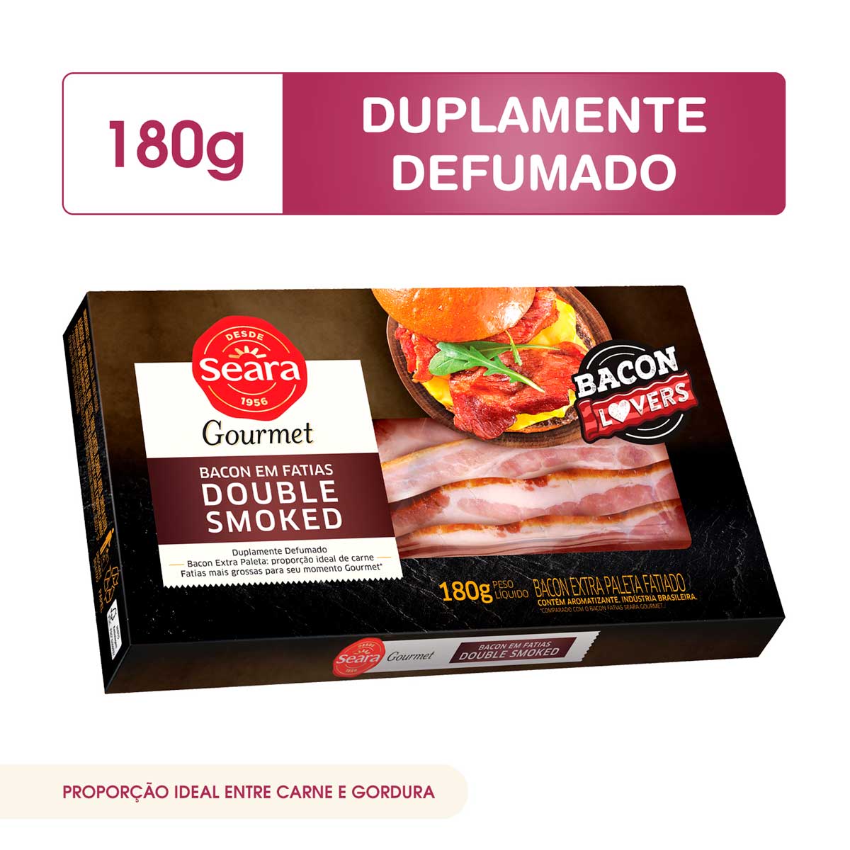 Bacon em Fatias Double Smoked Seara Gourmet 180 g