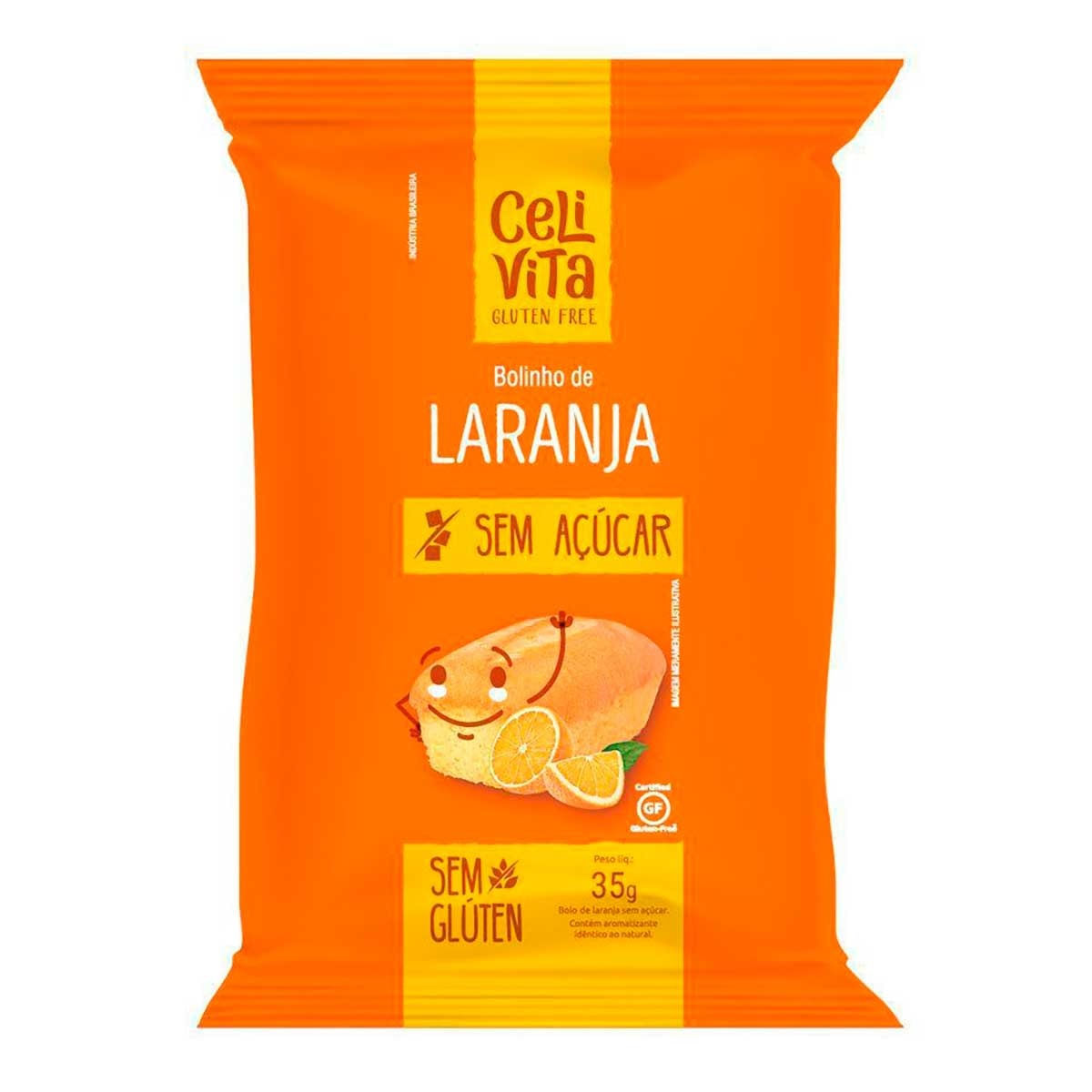 Bolinho de Laranja sem Açúcar e Sem Glúten Celivita 35 g