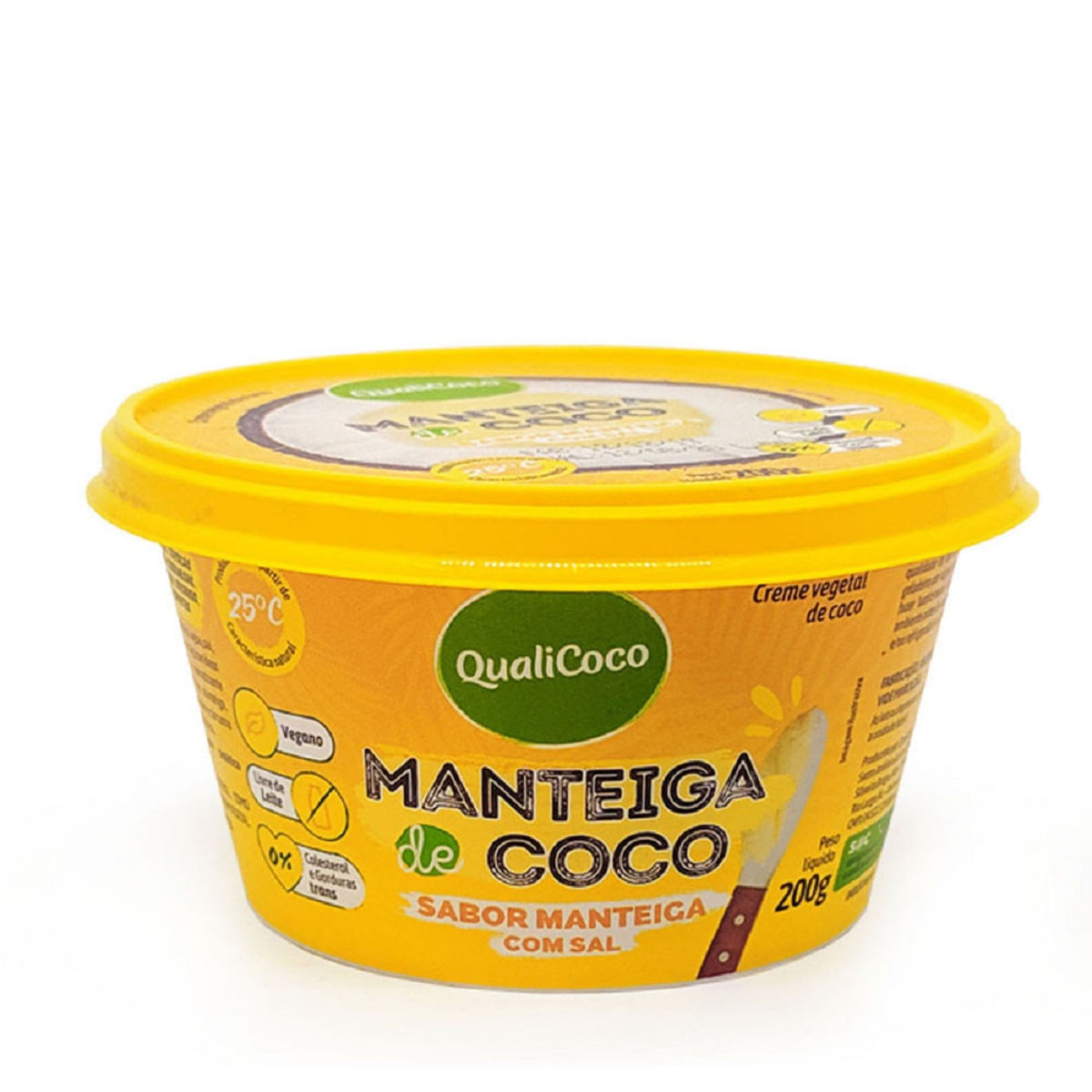 Manteiga de Coco Com Sal Sabor Manteiga Qualicoco 200 g