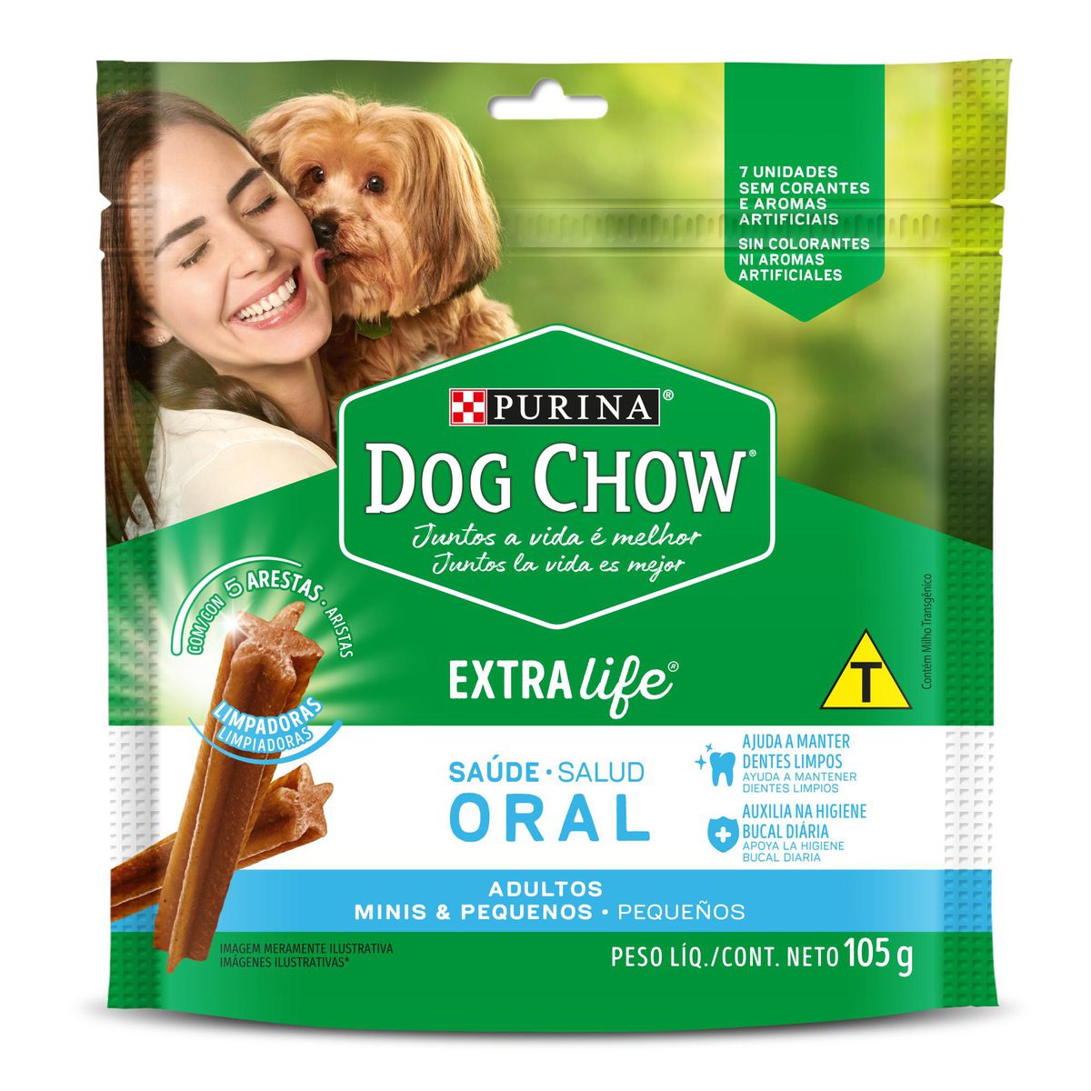 Petisco para Cachorro Dog Chow Saúde Oral Carne 105g