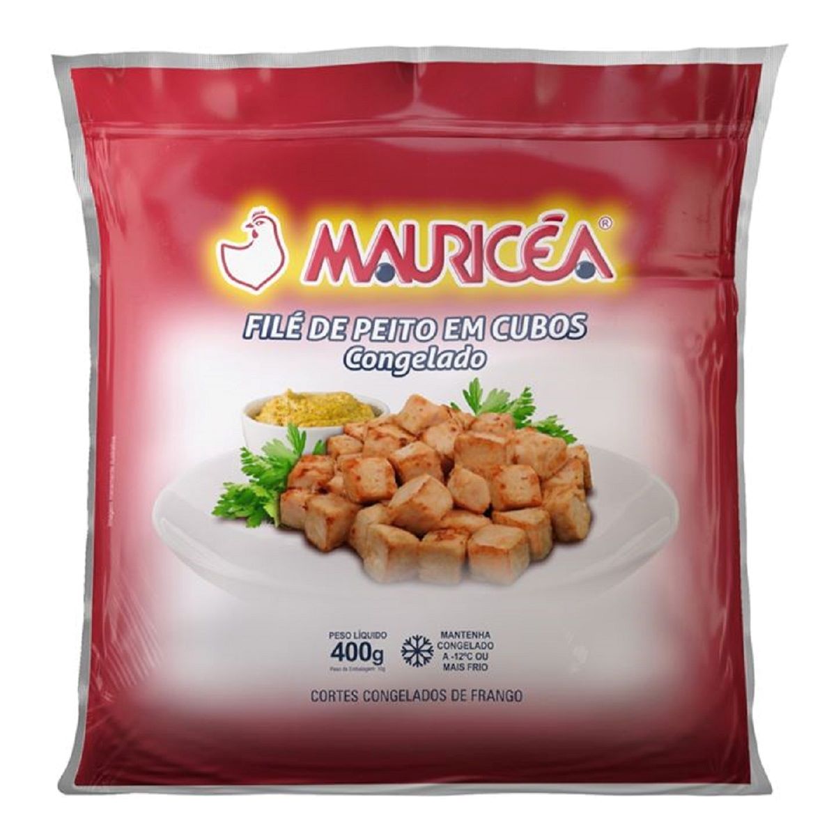 Filé de Peito de Frango em Cubos Congelado Mauricea 400 g