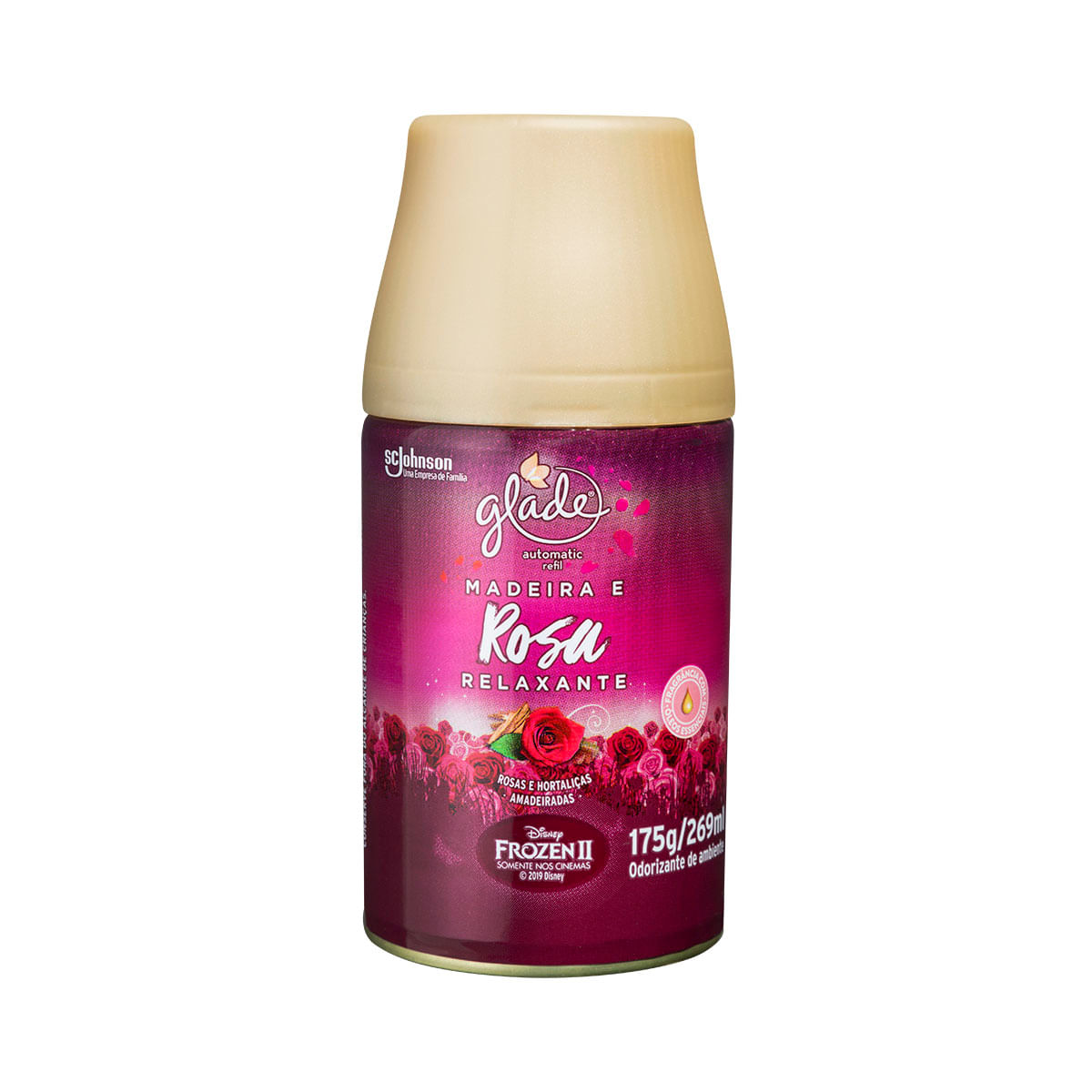 Odorizador de Ambientes Glade Automatic Refil Aerosol Madeira e Rosa Relaxante 269ml