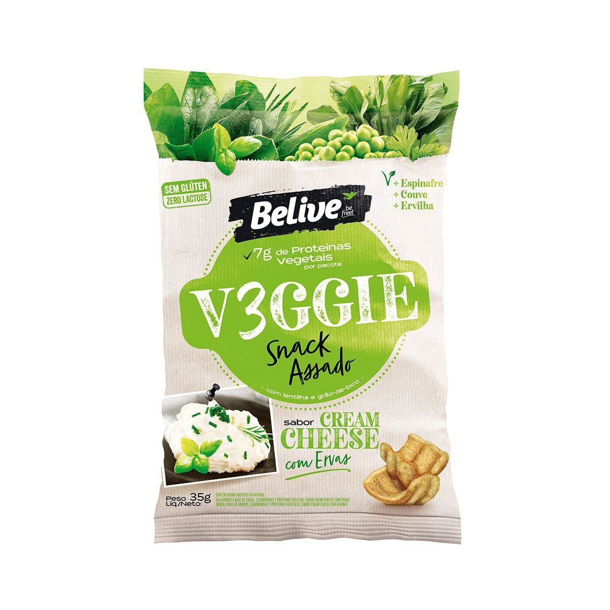 Salgadinho sem Glúten Veggie Belive Cream Cheese 35 g