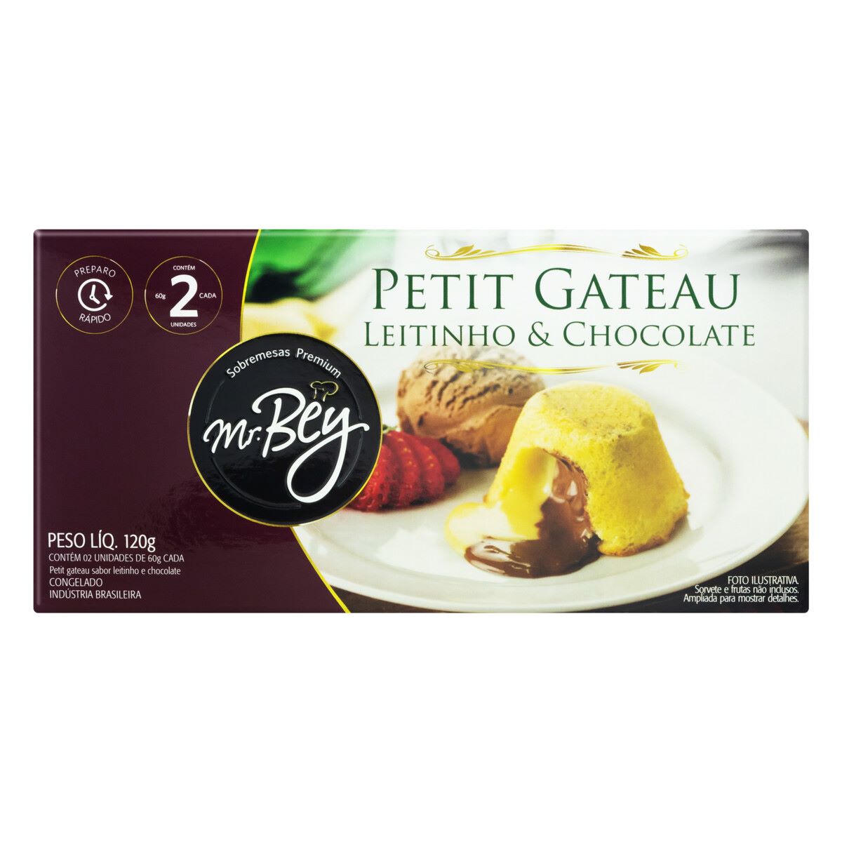 Petit Gâteau Congelado Leitinho &amp; Chocolate Mr. Bey 120 g