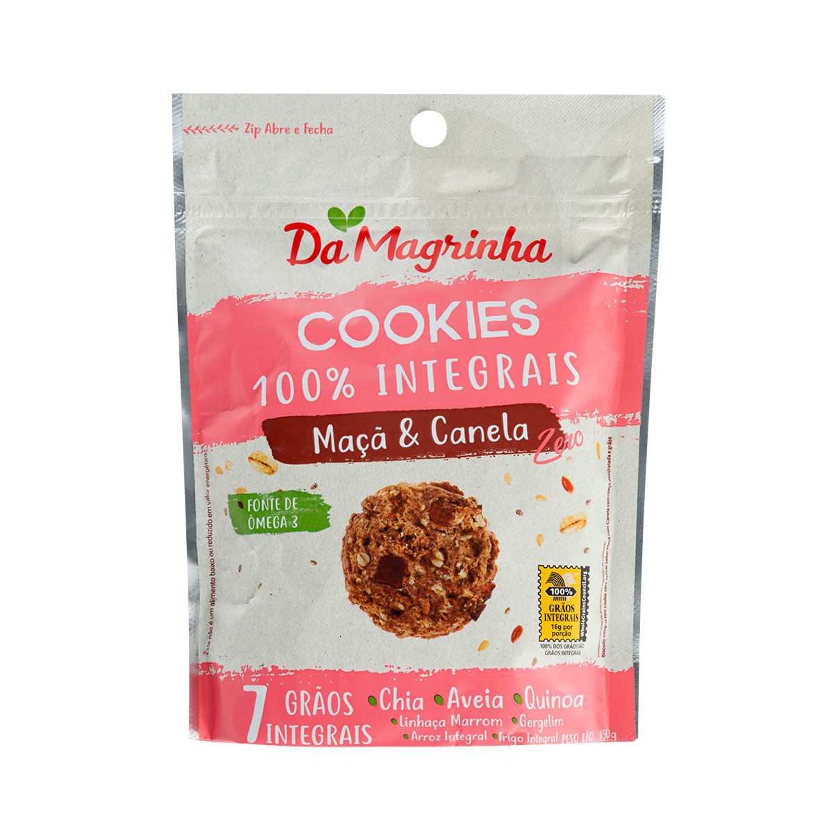 Cookies Maçã e Canela Integral Da Magrinha 150g