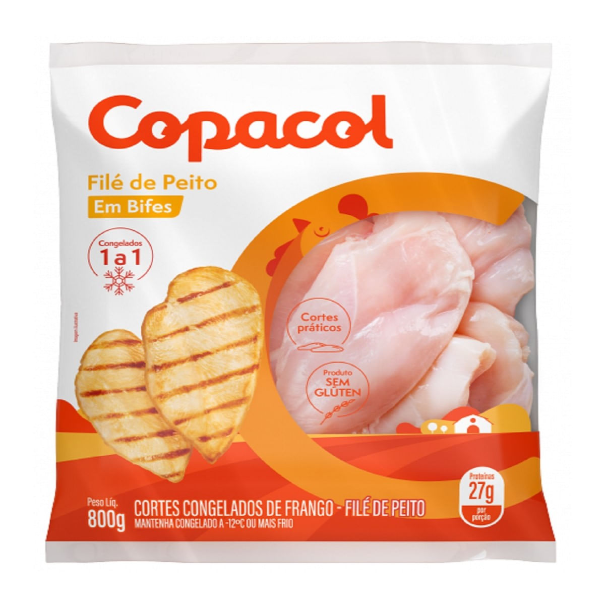 Peito de Frango em Bifes Congelado Copacol 800 g