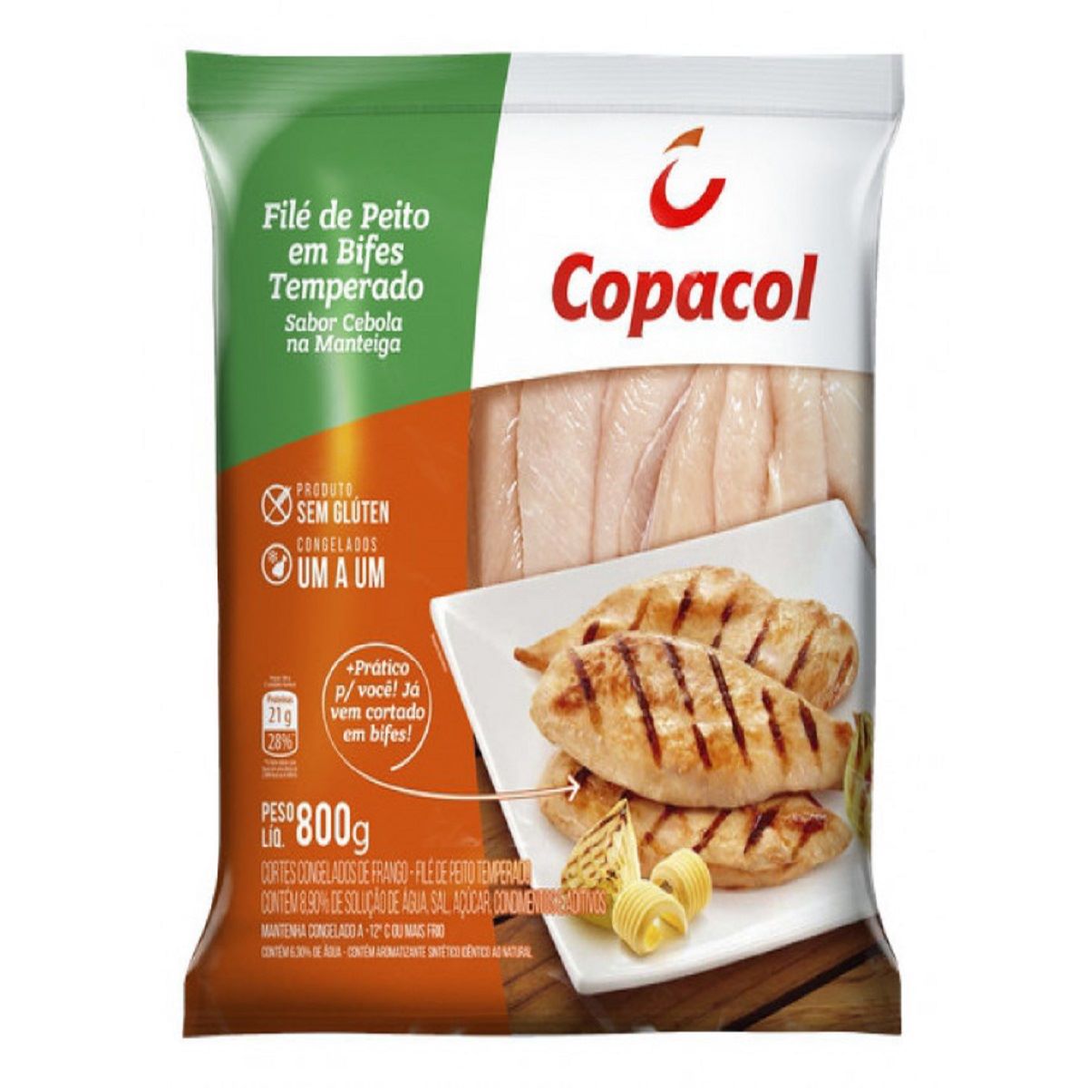 Filé de Peito de Frango em Bifes Congelado Copacol 800 g