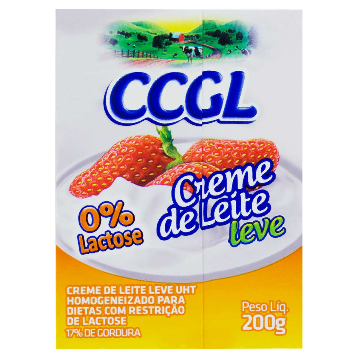 Creme de Leite UHT Leve Homogeneizado Zero Lactose CCGL Caixa 200 g