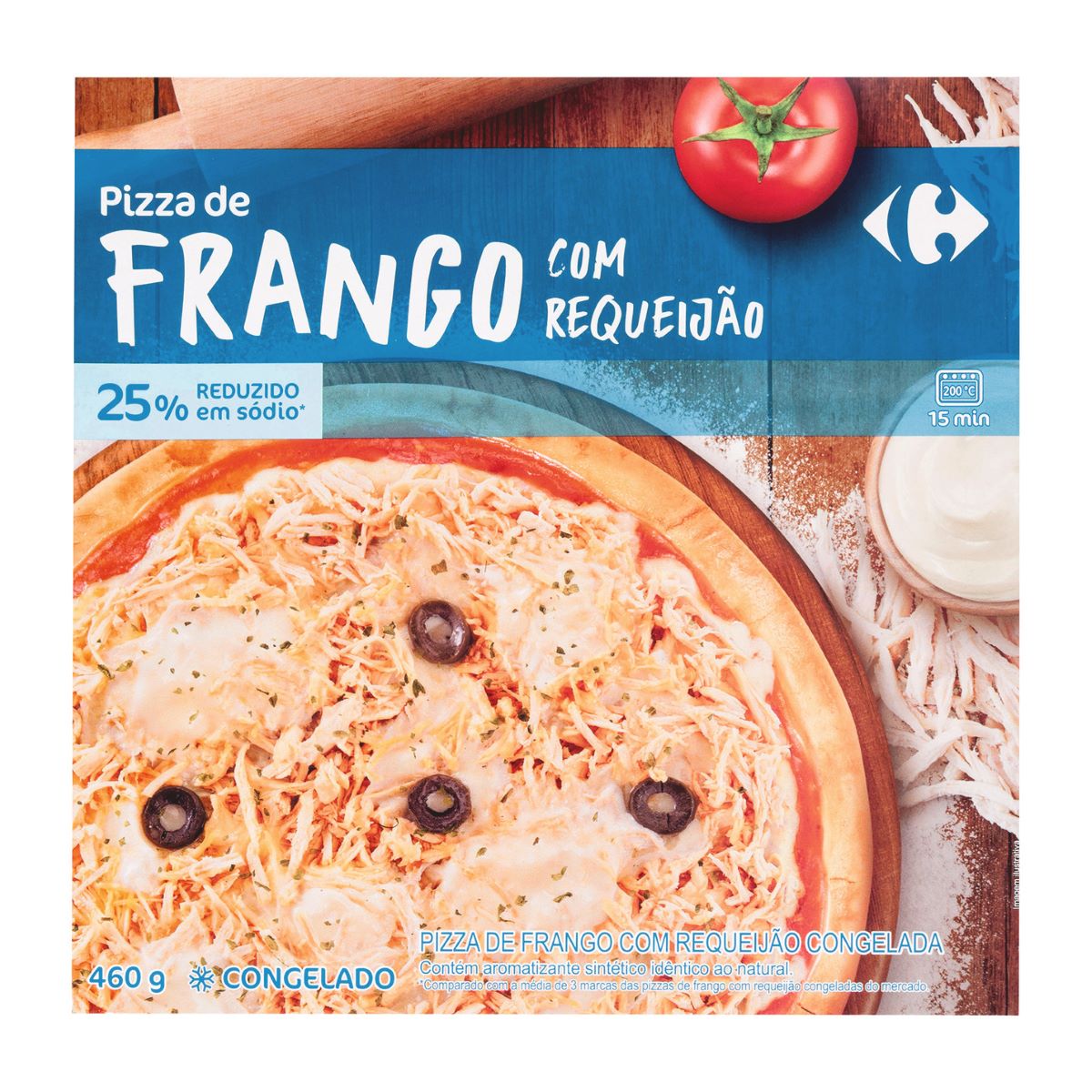 Pizza Congelada Frango com Requeijão Carrefour 460 g