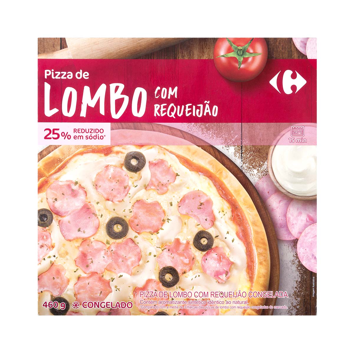 Pizza Lombo e Requeijão Carrefour 460g