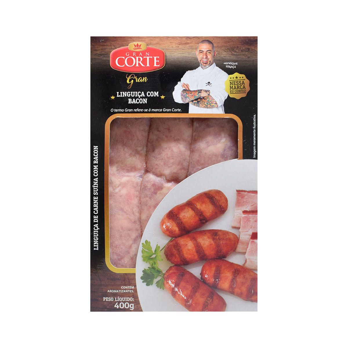 Lingüiça Suina Com Bacon 400g