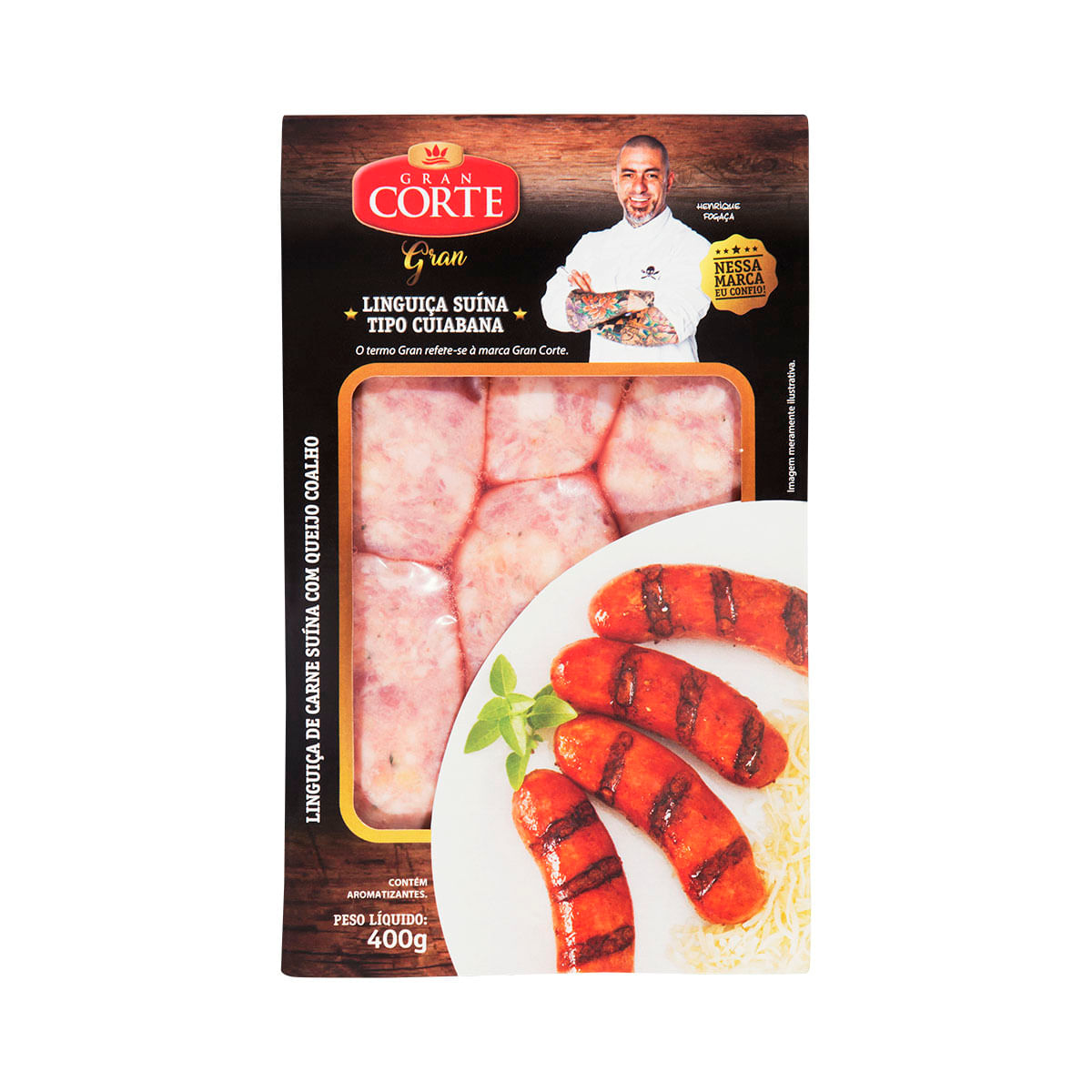 Linguiça Suína Cuiabana Gran Corte Gran Fogaça 400g