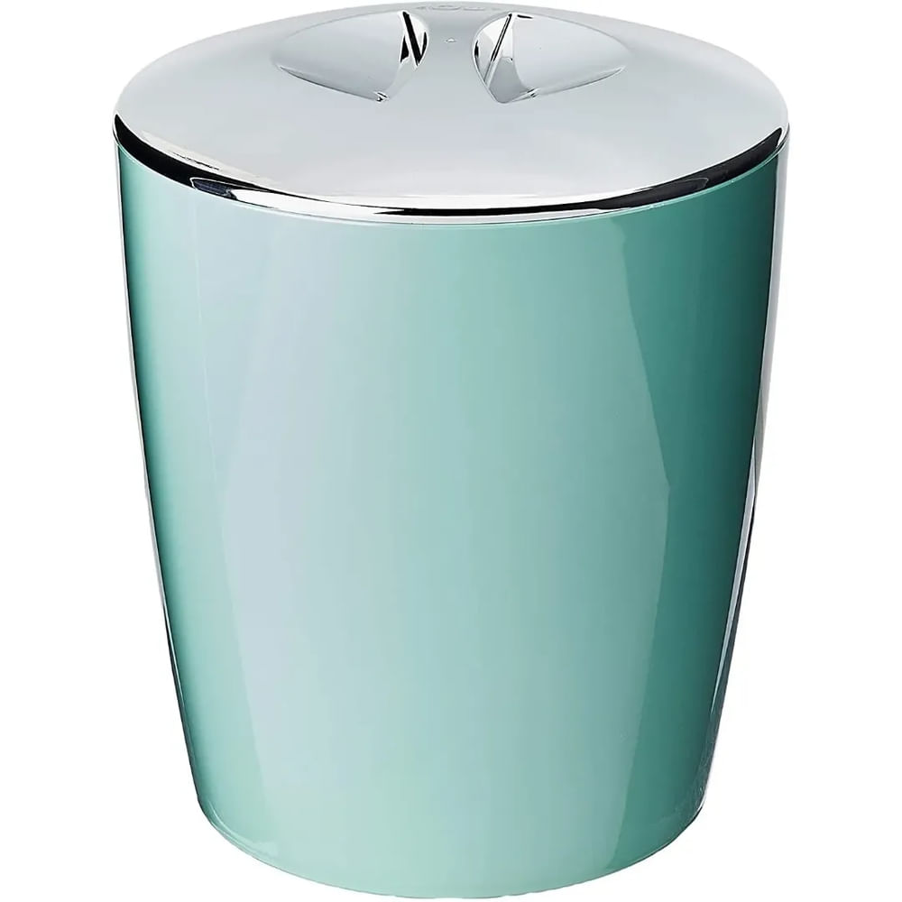 Lixeira Cromo Vitra Com Tampa 5 Litros Verde Menta Ou