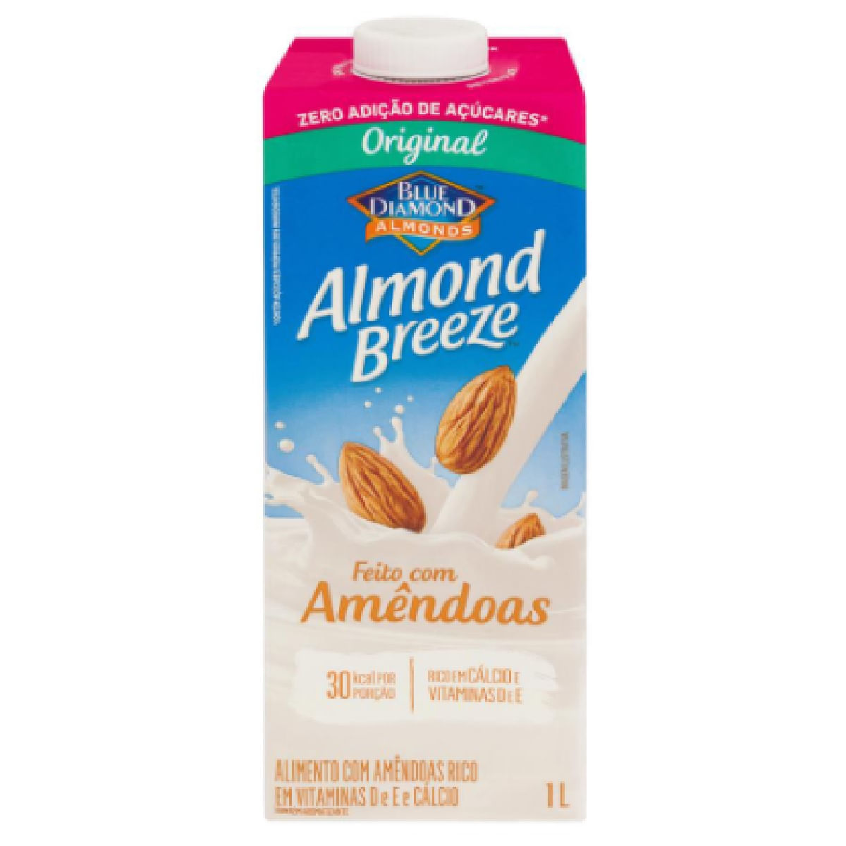 Bebida Vegetal à Base de Amêndoa Original Blue Diamond Almond Breeze 1 Litro