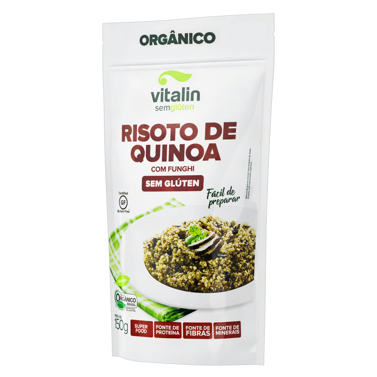 Mistura Risoto de Quinoa com Funghi Orgânica Vitalin 150 g