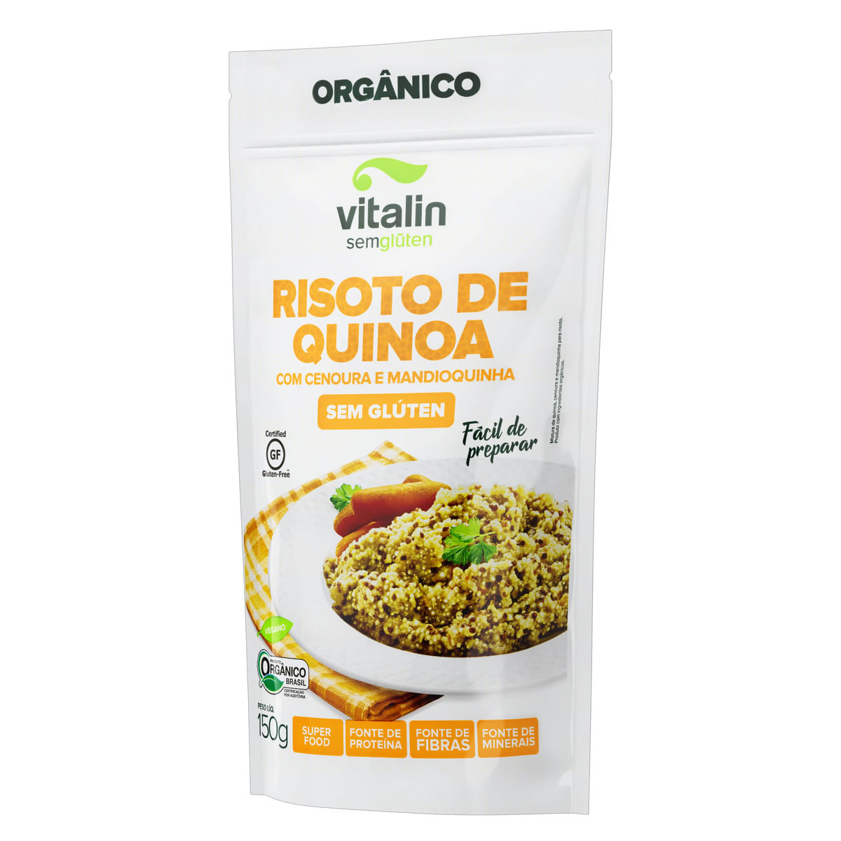 Mistura Risoto de Quinoa Cenoura e Mandioquinha Orgânica Vitalin 150 g