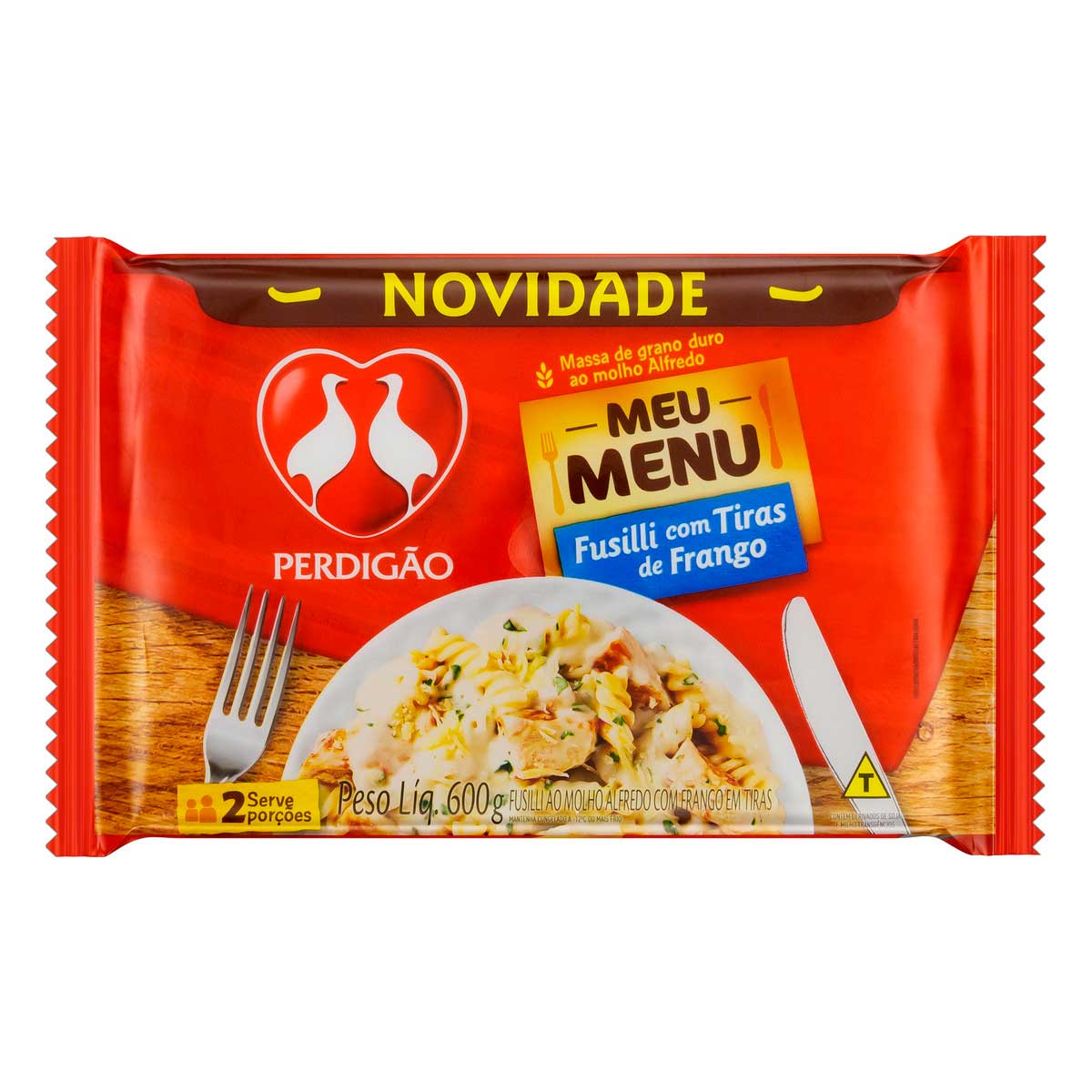 Fusilli com Tiras de Frango Perdigão Meu Menu Pacote 600g