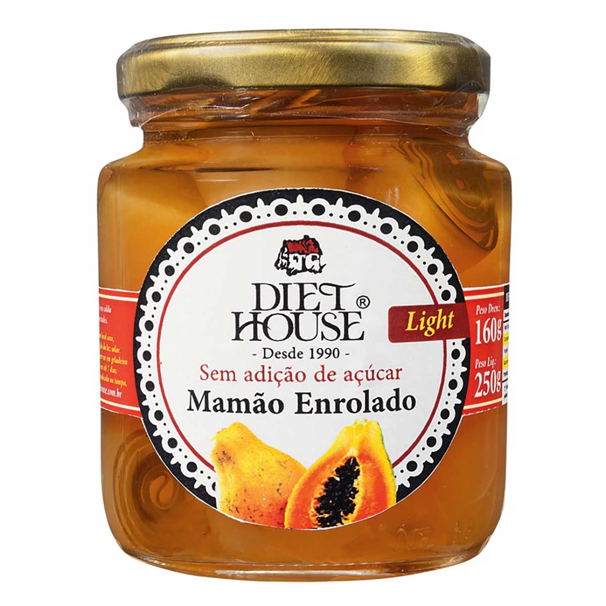 Doce de Mamão Enrolado Zero Açúcar Diet House 250 g