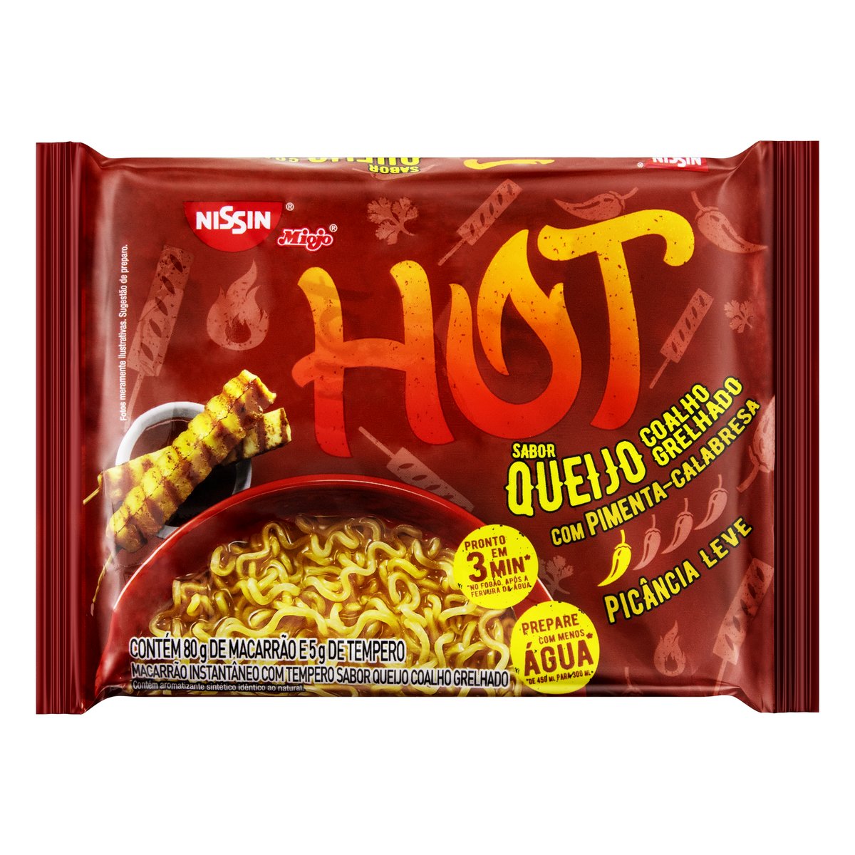 Macarrão Instantâneo Queijo Coalho Grelhado com Pimenta-Calabresa Nissin Hot 85 g