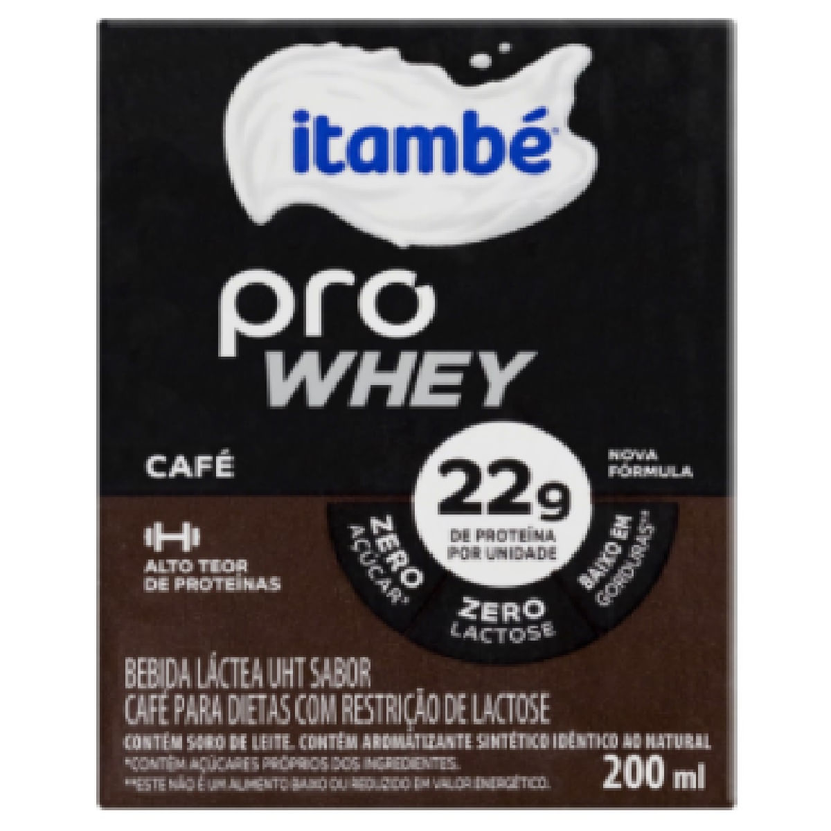 Bebida Láctea Zero Lactose Zero Açúcar UHT Café Pro Whey Itambé 200 ml