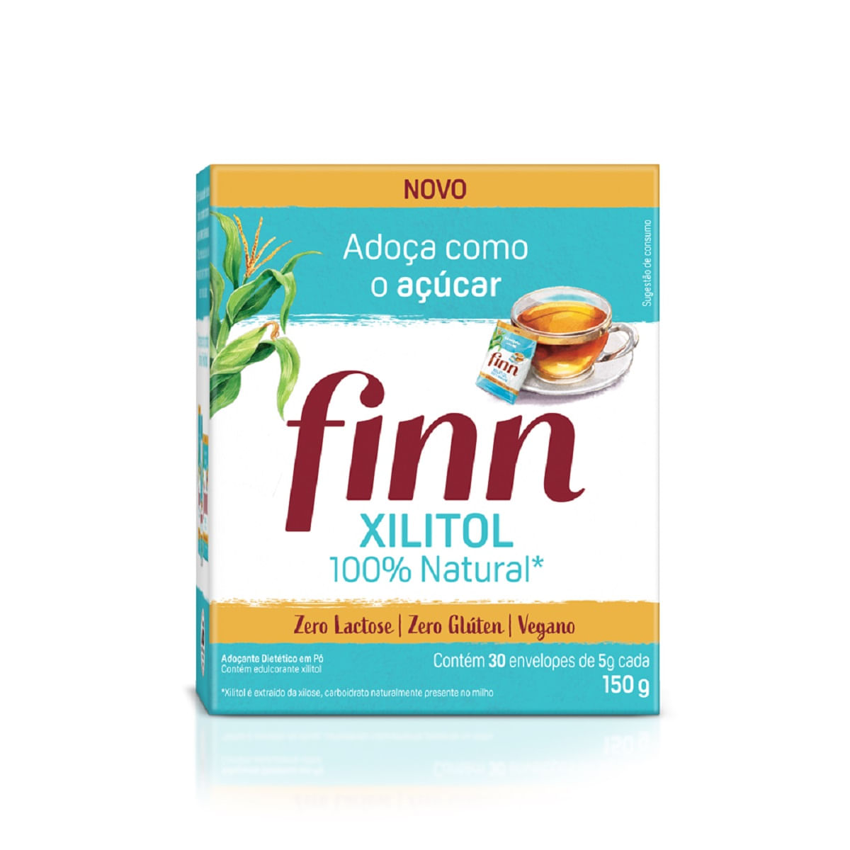 Adoçante Pó Xilitol 30 unidades Finn 150g