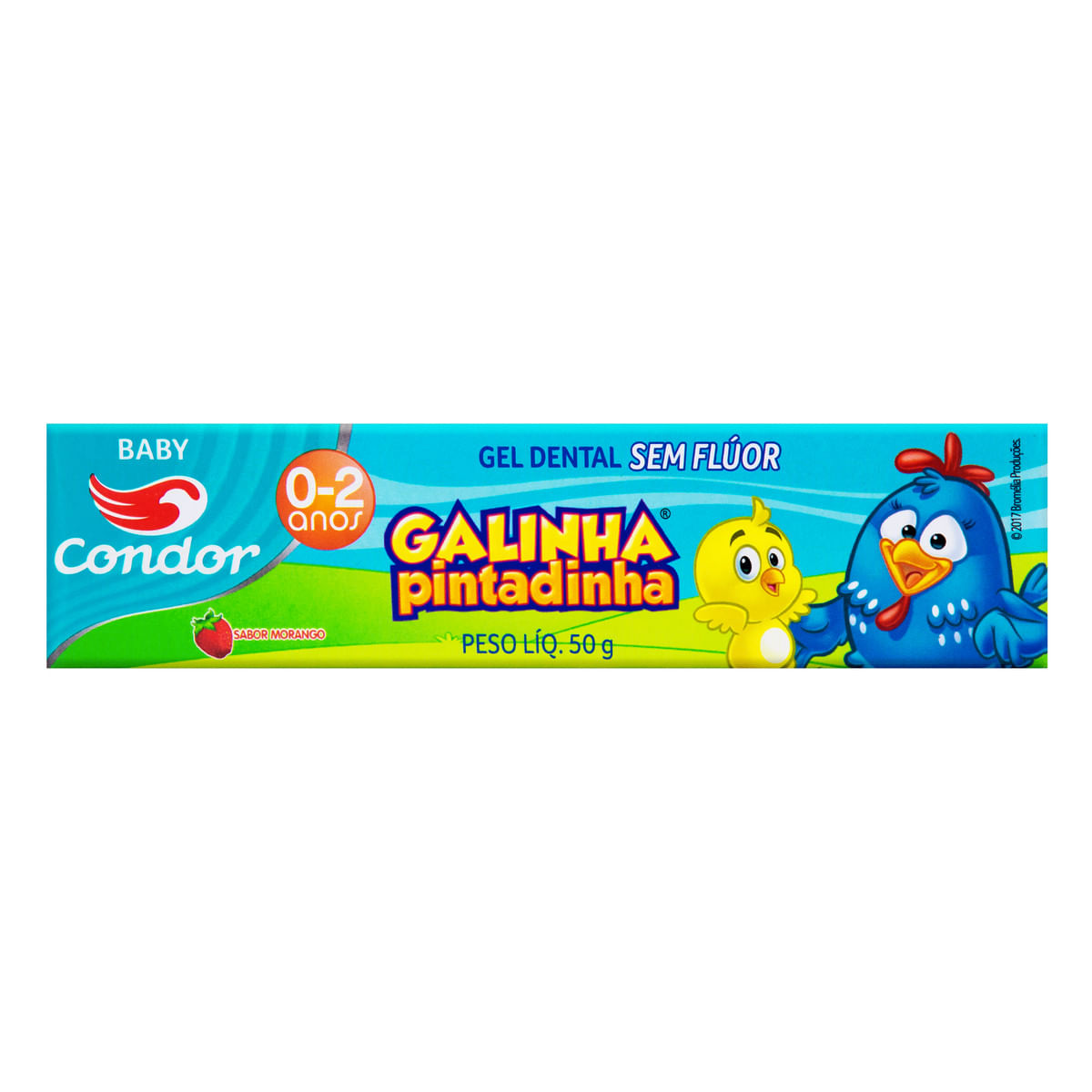 Gel Dental Infantil sem Flúor Morango Galinha Pintadinha Condor Baby Caixa 50 g