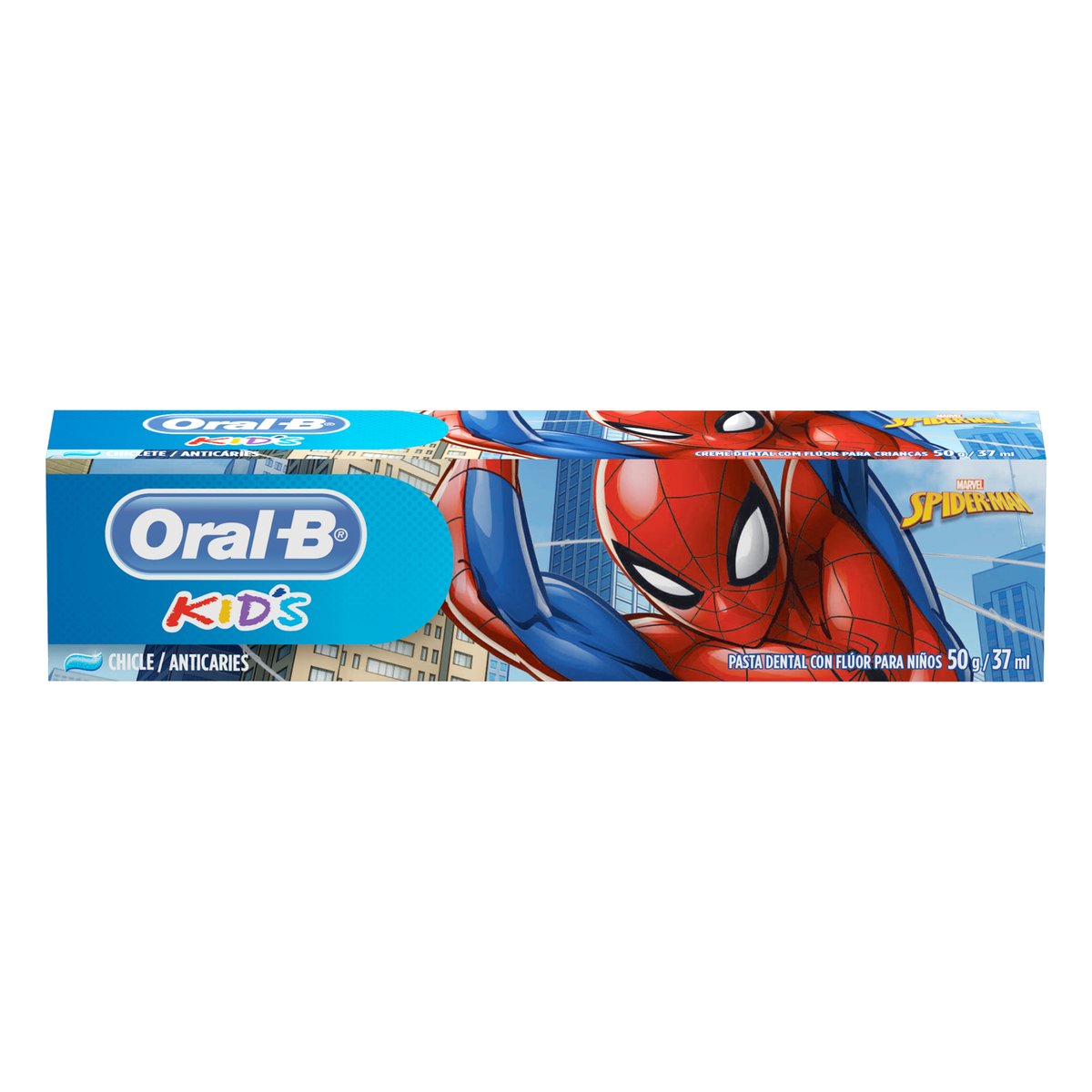 Creme Dental Anticáries com Flúor Chiclete Spider-Man Kids Oral-B Caixa 50 g