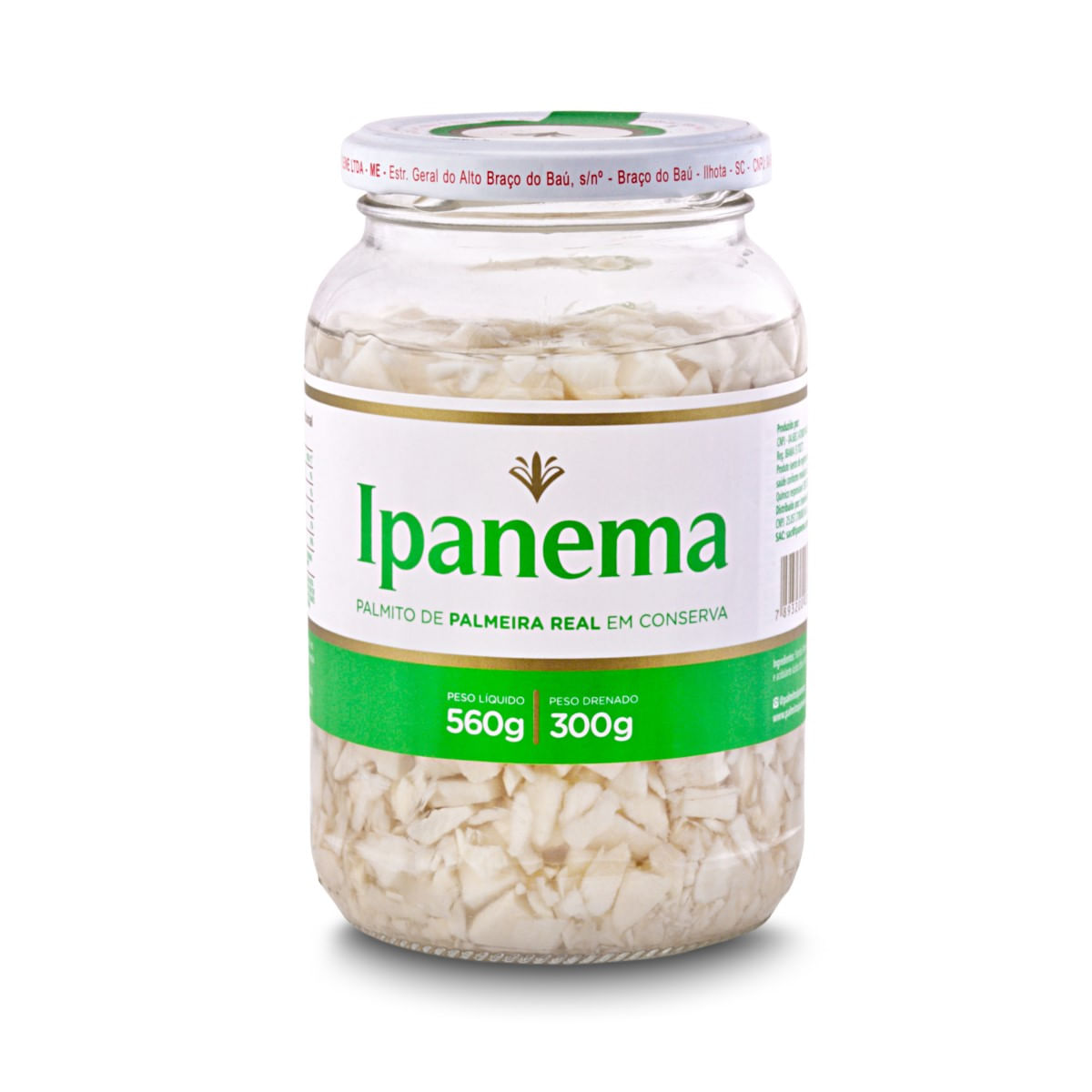 Palmito Palmeira Real Picado Ipanema 300 g