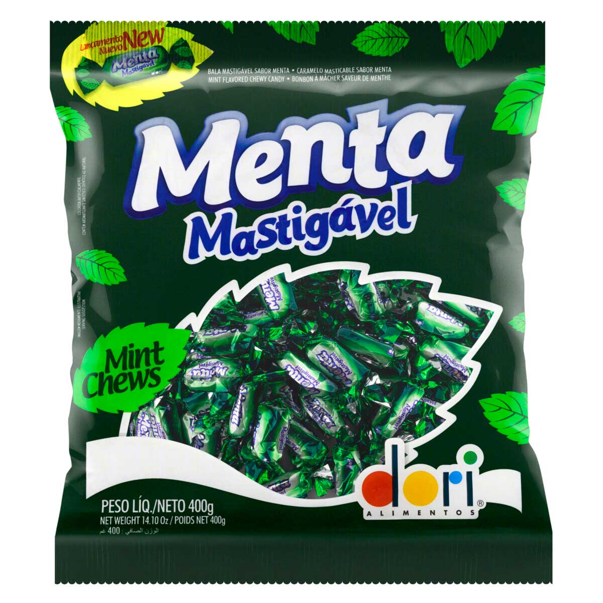 Bala Mastigável de Menta Dori 400 g