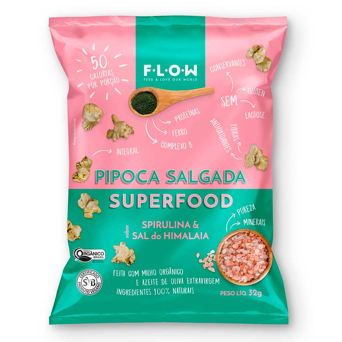 Pipoca Salgada Orgânico Flow Spir Sal Himal 75 g