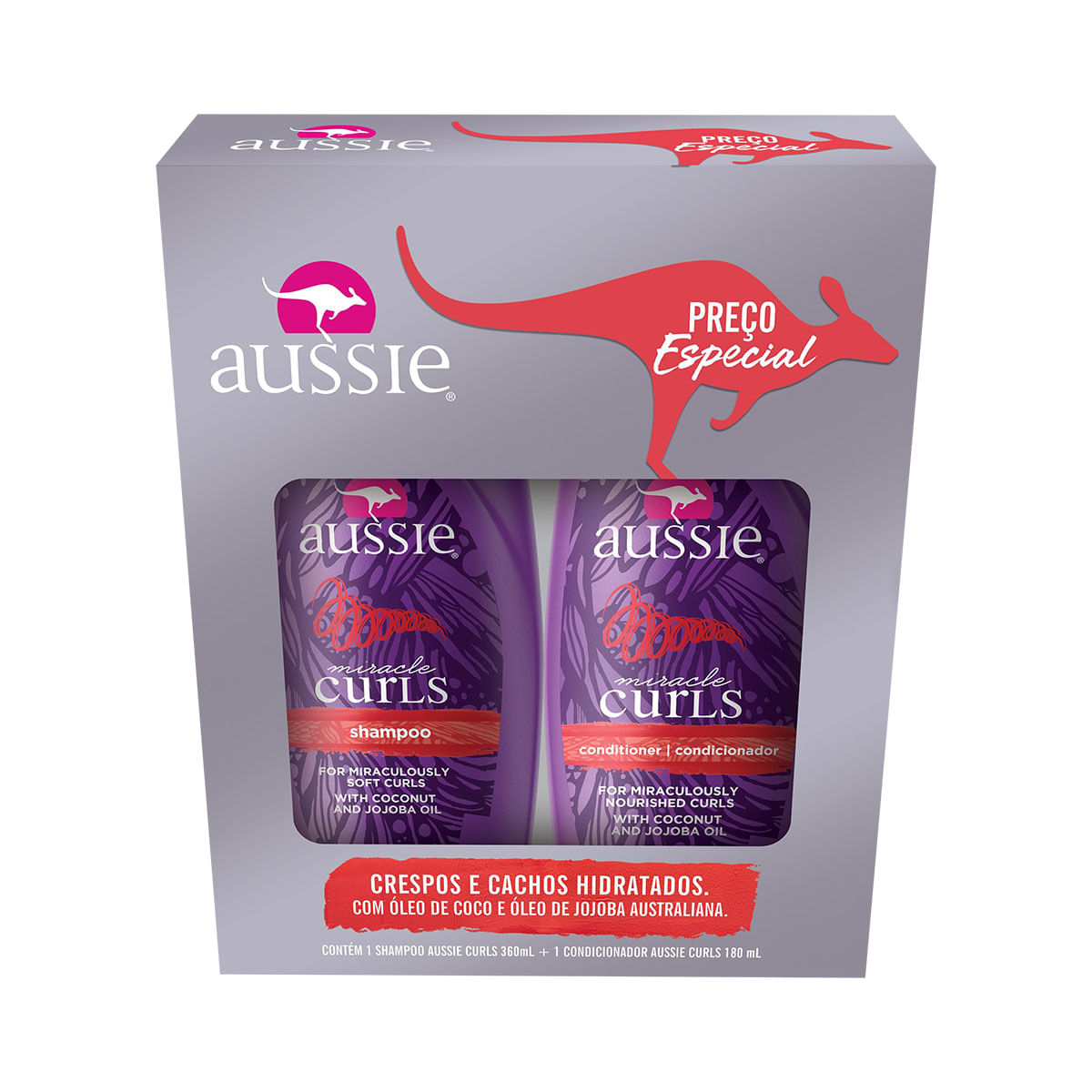 Kit de Shampoo e Condicionador Aussie Miracle Curls