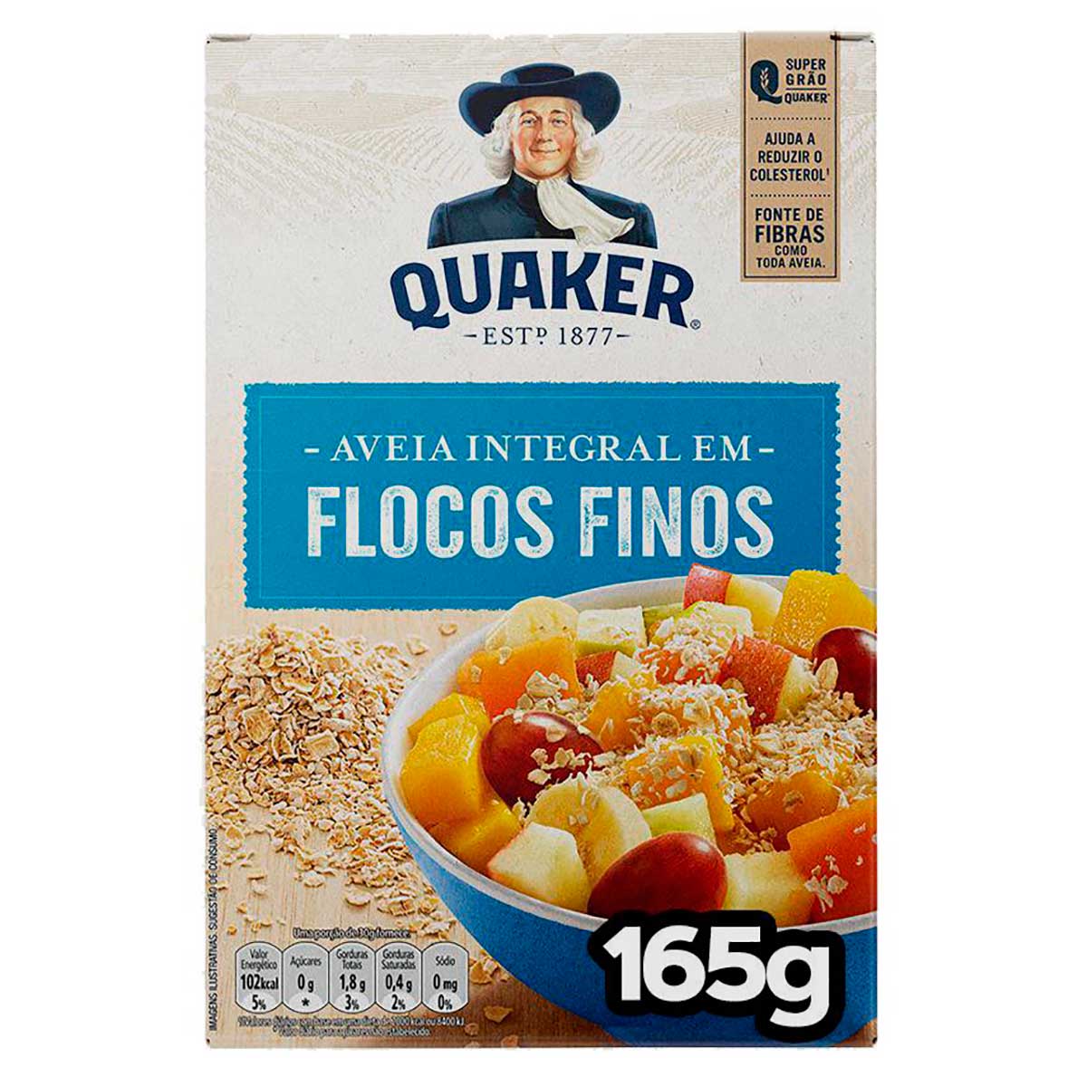 Aveia em Flocos Finos Integral Quaker 165g