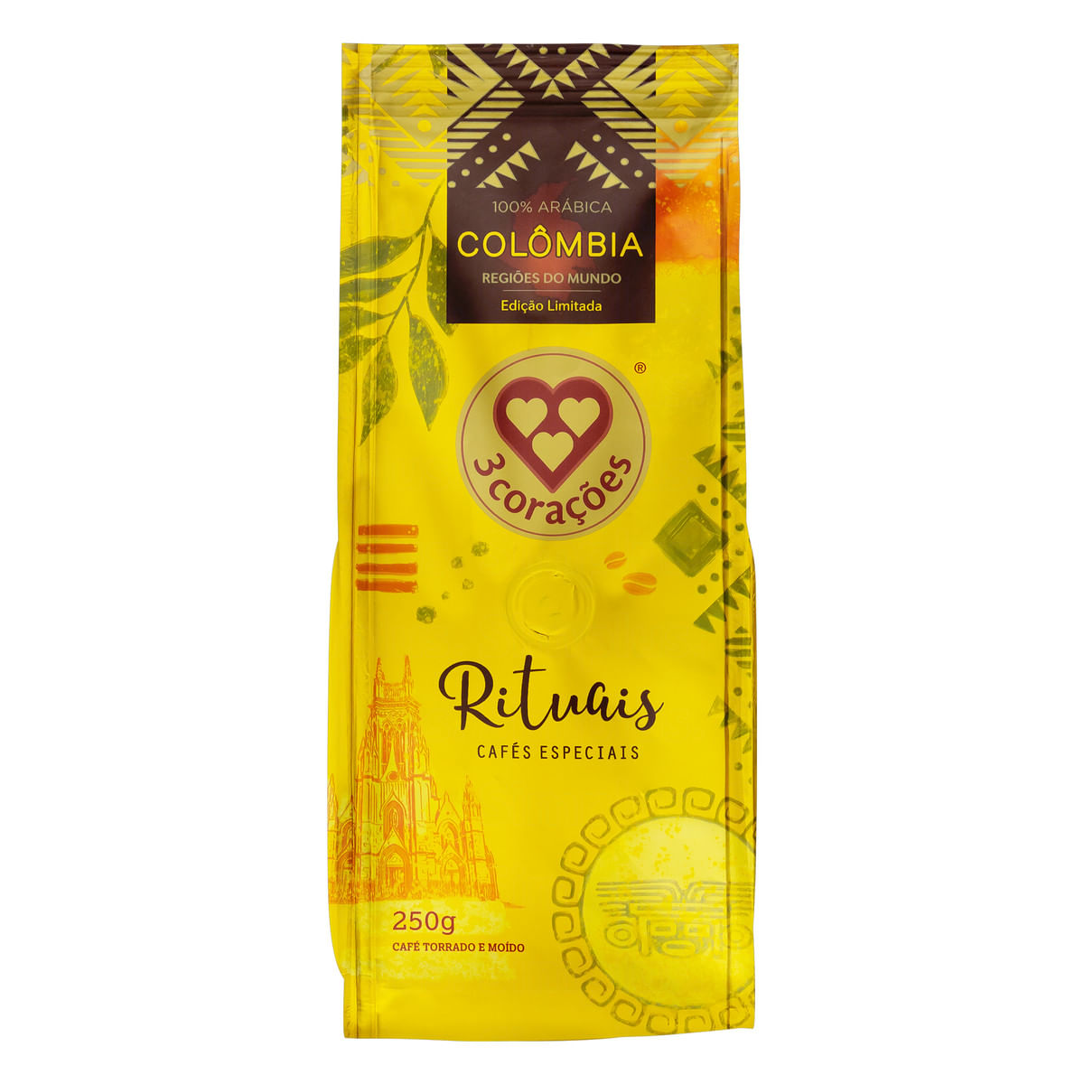 Café 3 Corações Rituais Regiões do Mundo Torrado e Moído Colômbia Pacote 250 g