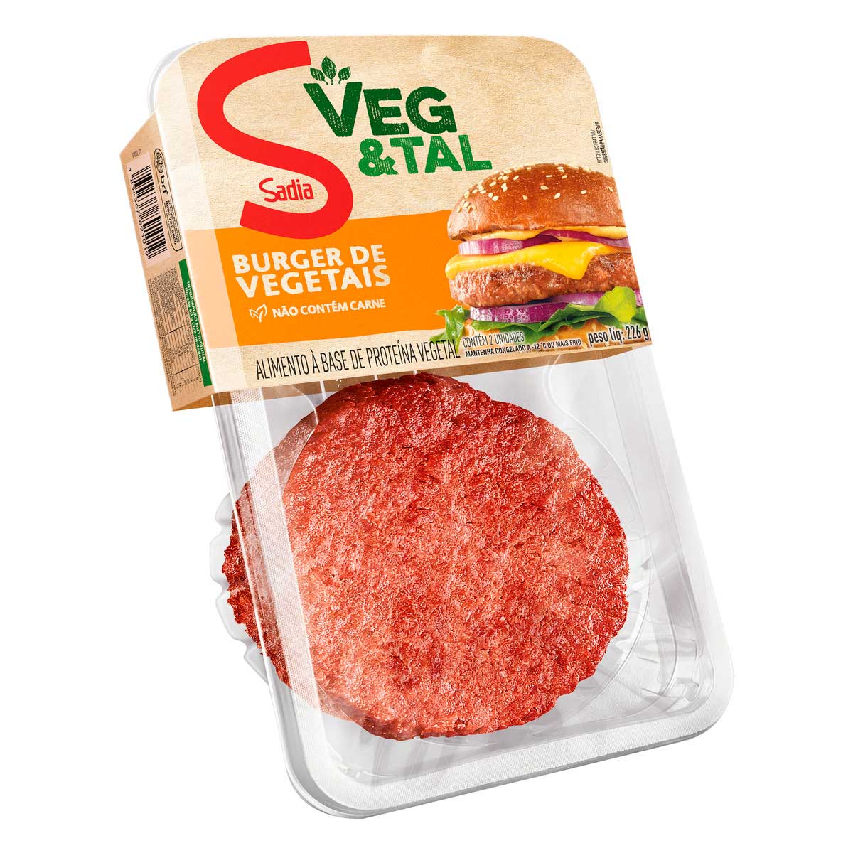 Hambúrguer Vegetal Sadia Veg &amp; Tal Bandeja 226g 2 Unidades